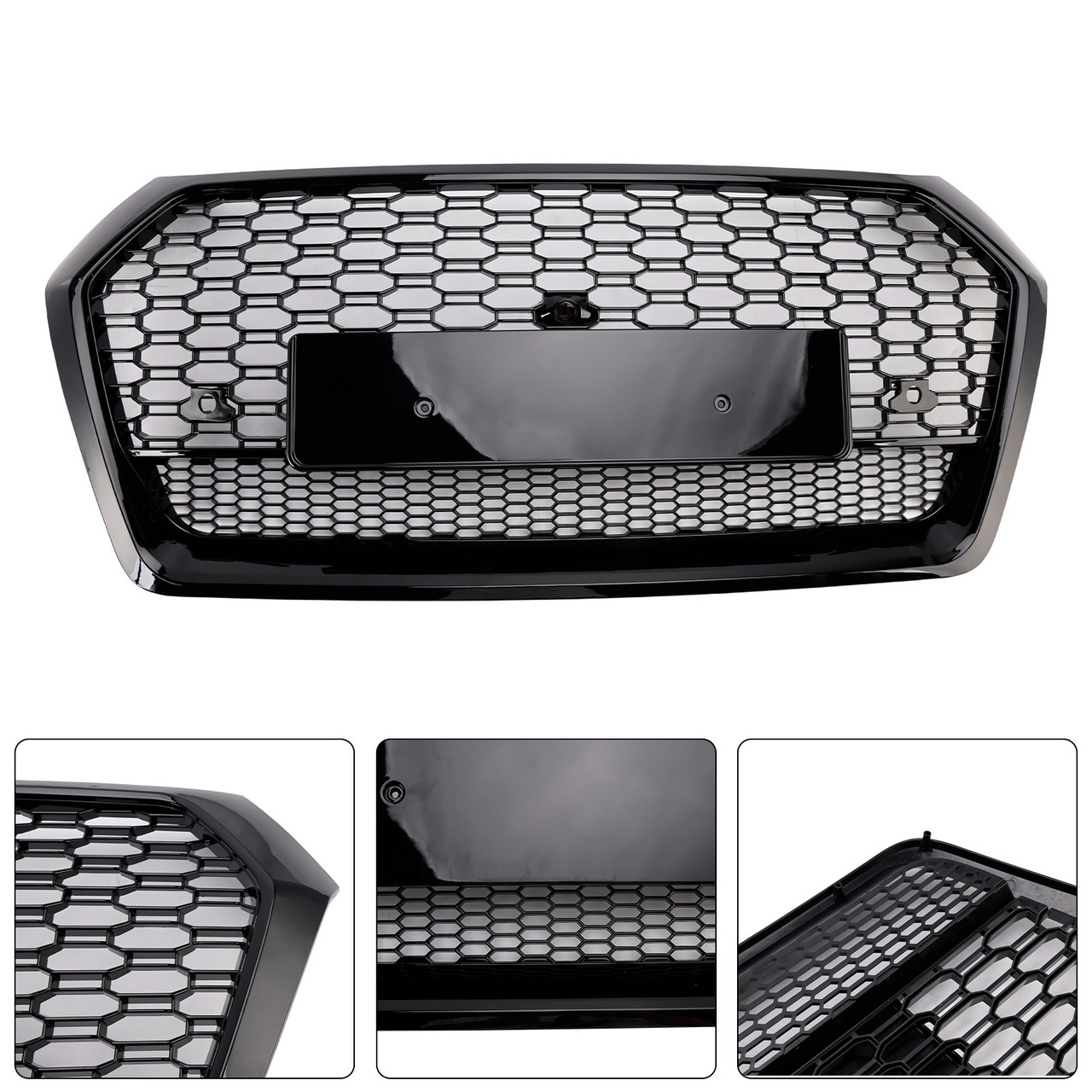 2018-2020 Audi Q5 SQ5 RSQ5 Style Front Honeycomb Mesh Grille Gloss Black Generic