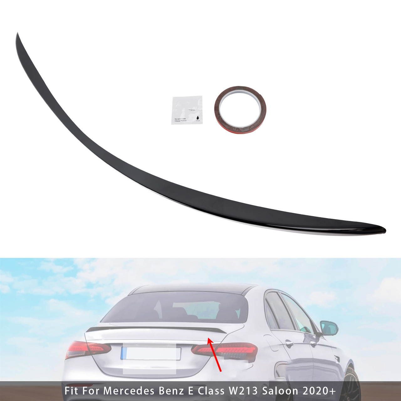 2020+ Mercedes-Benz E-Class W213 E63 Style Rear Boot Spoiler Gloss Black Generic