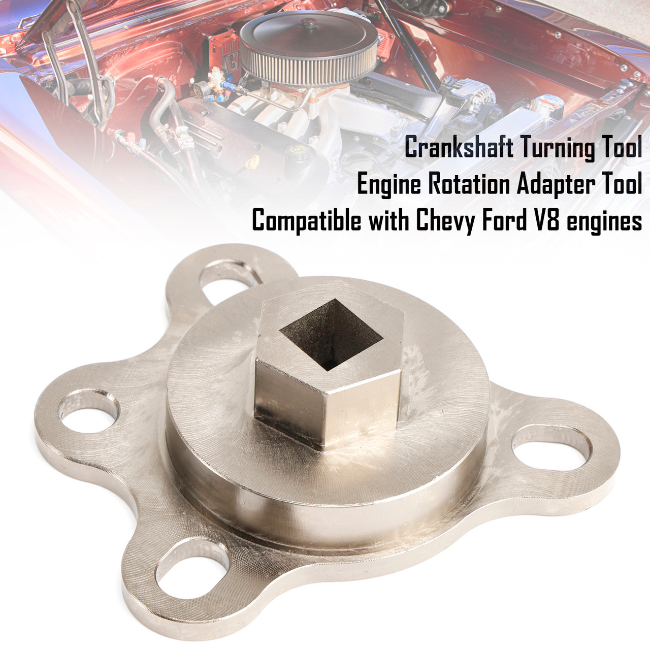 Chevy Ford V8 engines Crankshaft Turning Tool Engine Rotation Adapter Tool Generic Chevy Ford V8 engines Crankshaft Turning Tool Engine Rotation Adapter Tool Generic