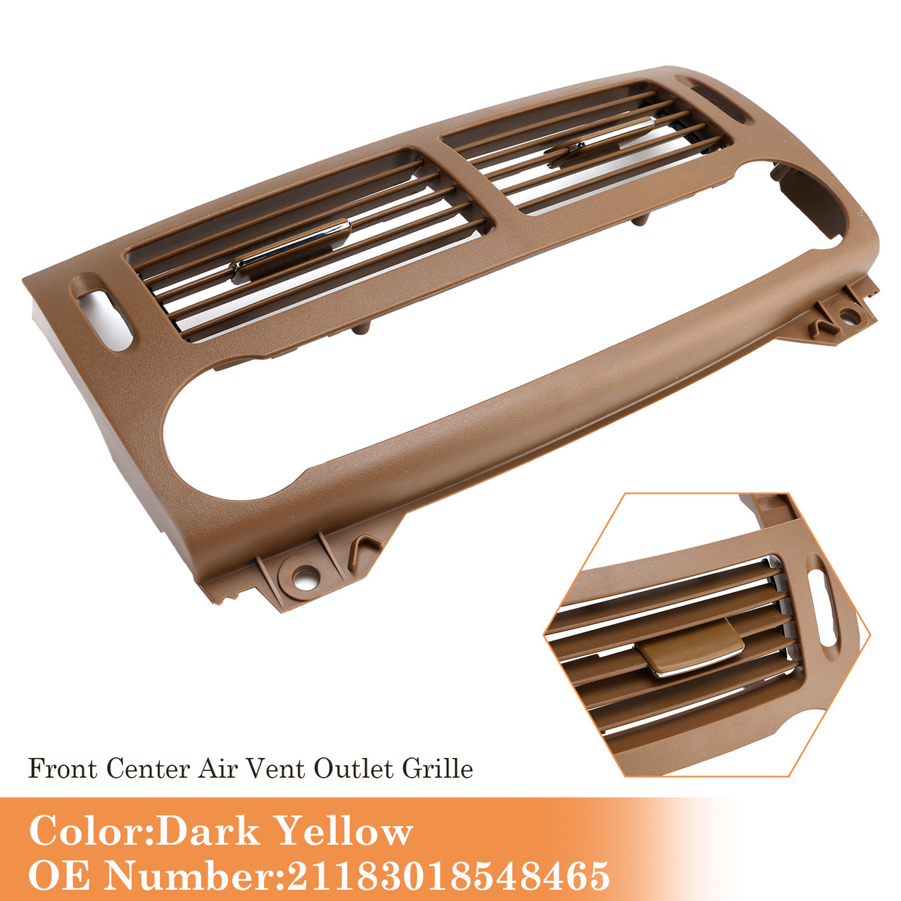 2007-2009 Mercedes Benz CLS W219 Front Center Air Vent Outlet Grille Dark Yellow 2007-2009 Mercedes Benz CLS W219 Front Center Air Vent Outlet Grille Dark Yellow