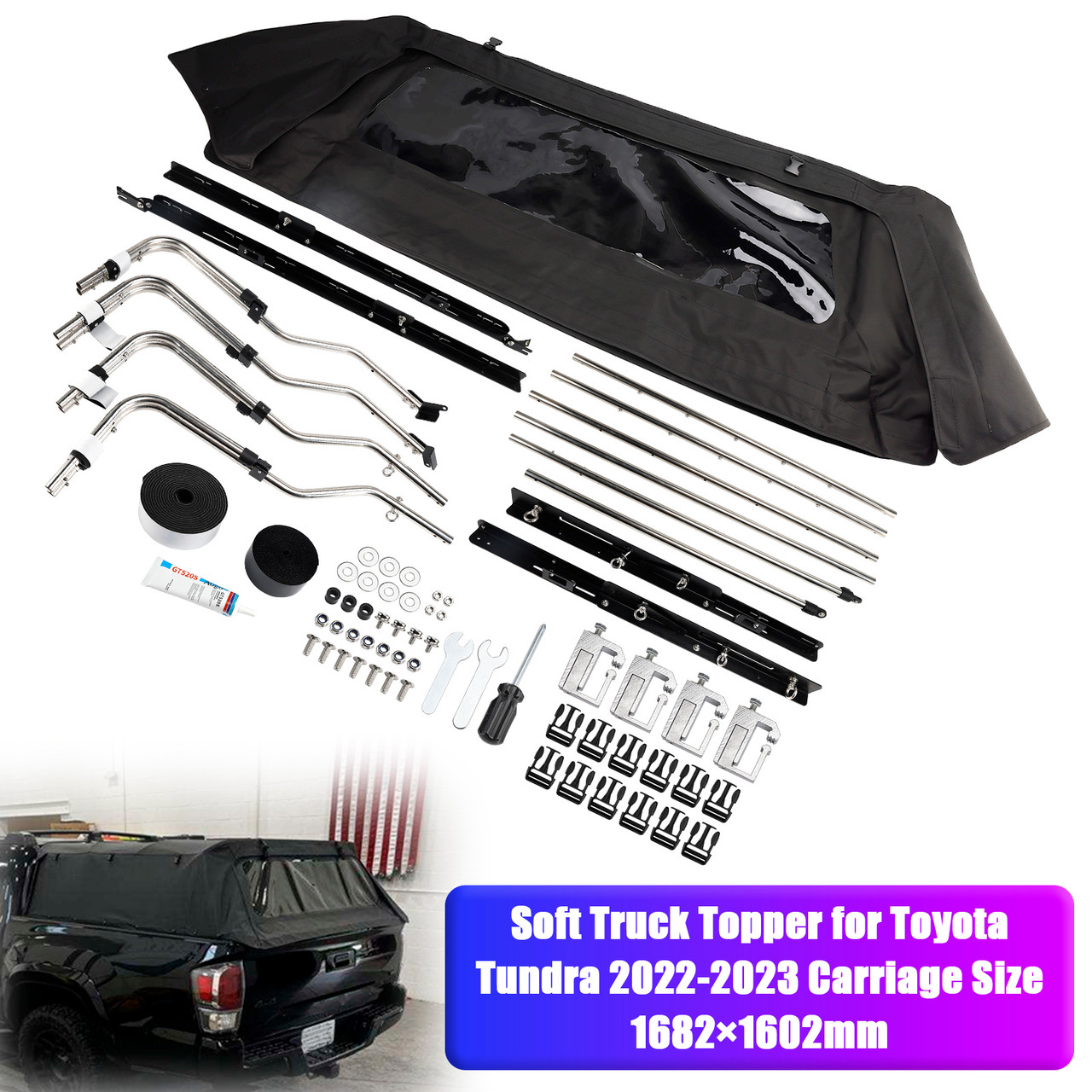 2022-2023 Toyota Tundra Soft Truck Topper Carriage Size 1682¡Á1602mm Generic