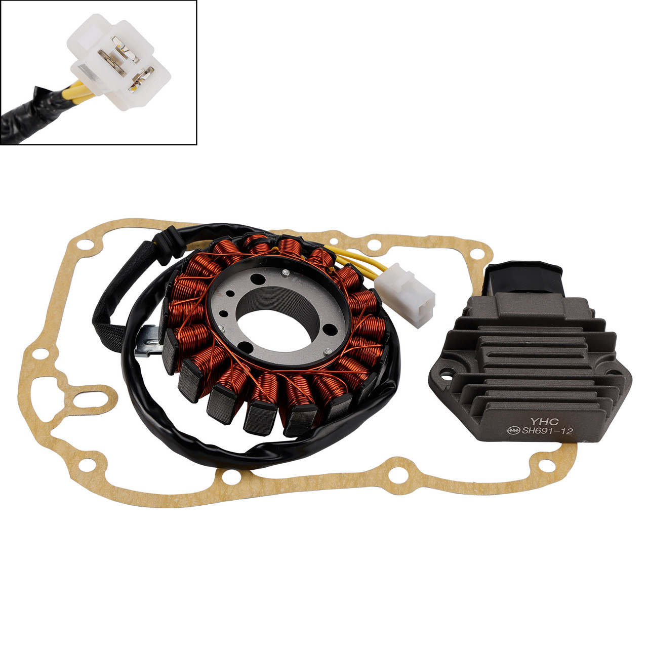 2001-2004 Honda SH 125 150 Magneto Coil Stator+Voltage Regulator+Gasket Assy 31120-KGF-912 Generic