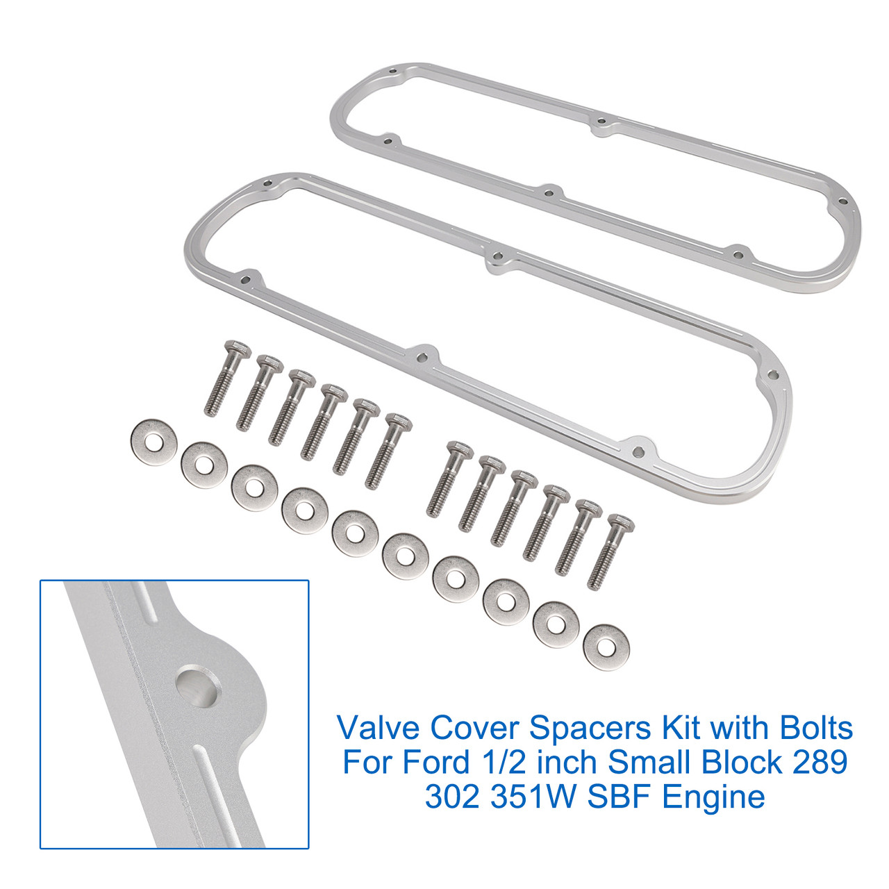 Ford Small Block 289 302 351W SBF V8 Engine Valve Cover Spacers Kit with Bolts Generic