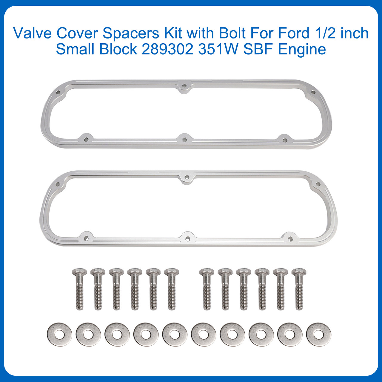Ford Small Block 289 302 351W SBF V8 Engine Valve Cover Spacers Kit with Bolts Generic