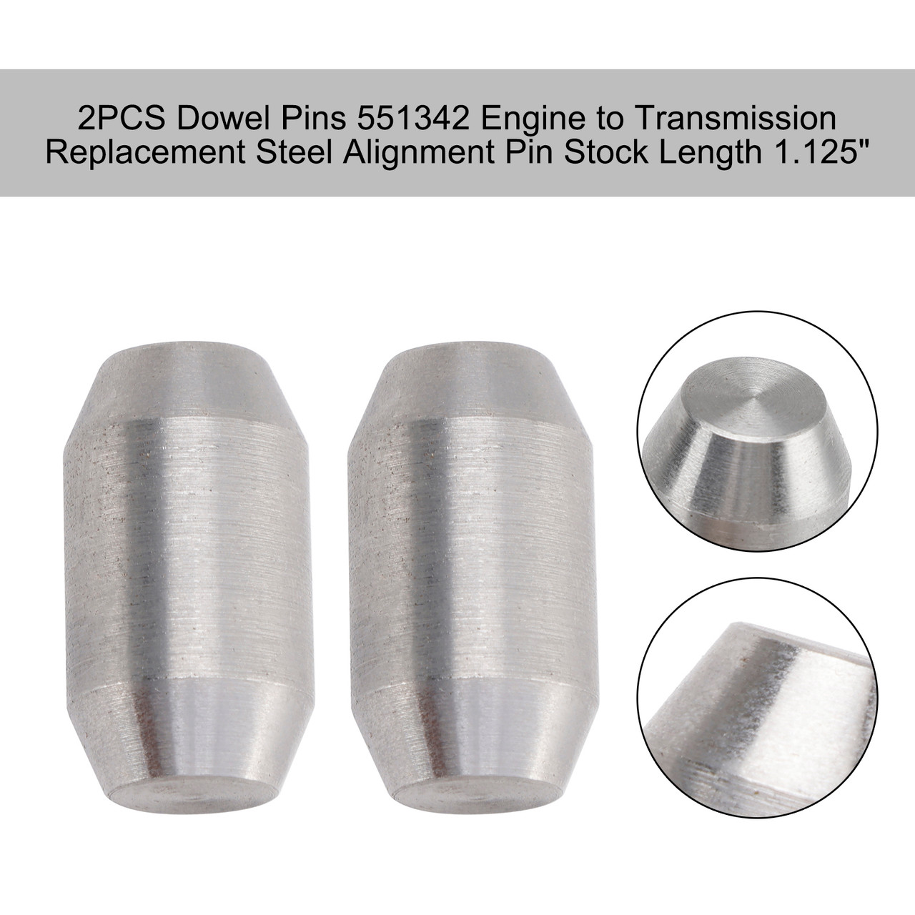 2PCS Dowel Pins 551342 Engine to Transmission Replacement Steel Alignment Pin Stock Length 1.125"