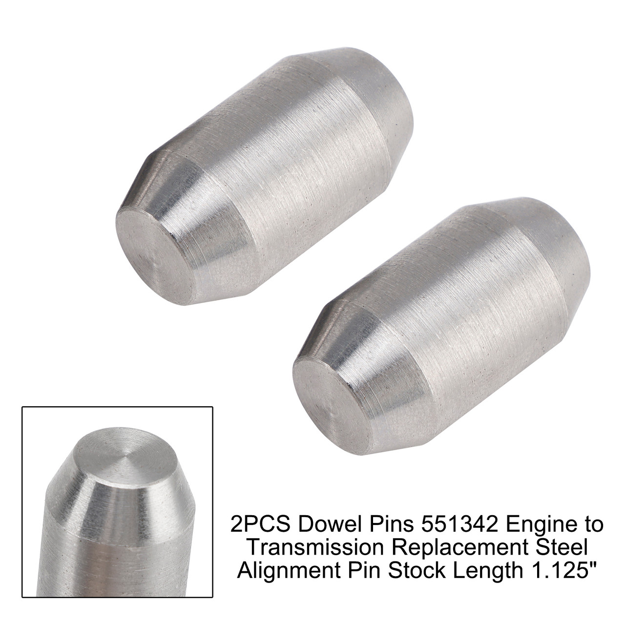 2PCS Dowel Pins 551342 Engine to Transmission Replacement Steel Alignment Pin Stock Length 1.125"