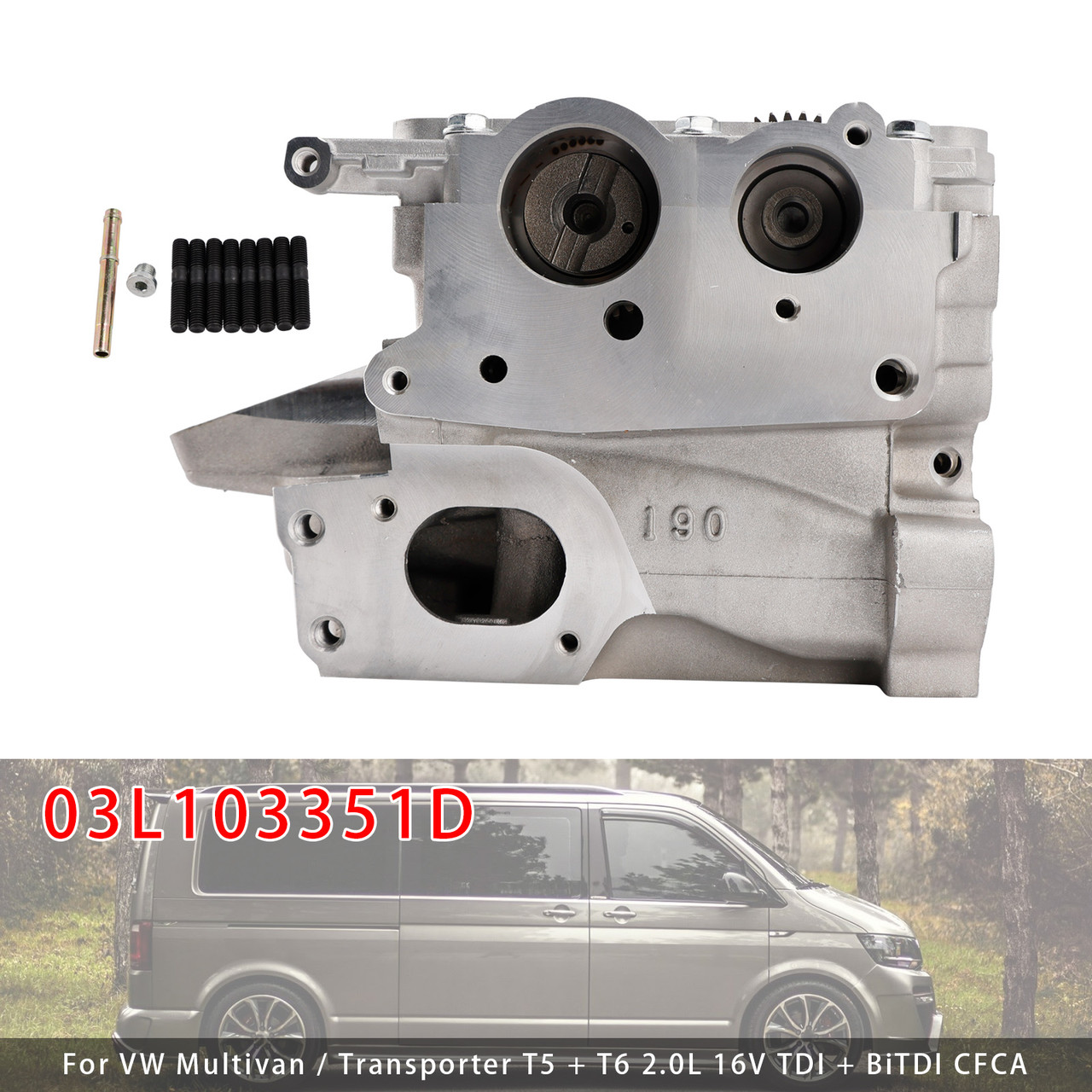 VW Multivan Van V VI T5 T6 2.0 TDI 16V CFCA Cylinder Head Complete 03L103351D Generic