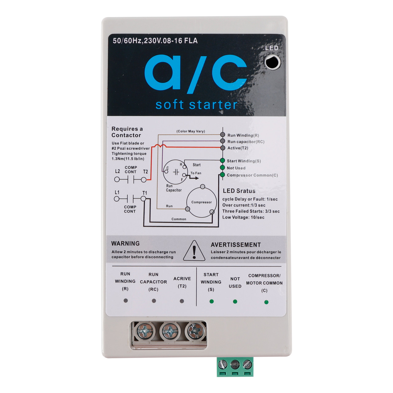 08-16A Soft Start Module For 1.75-3.5 Ton AC Units  Reverse Motor Protection Easy DIY Installation
