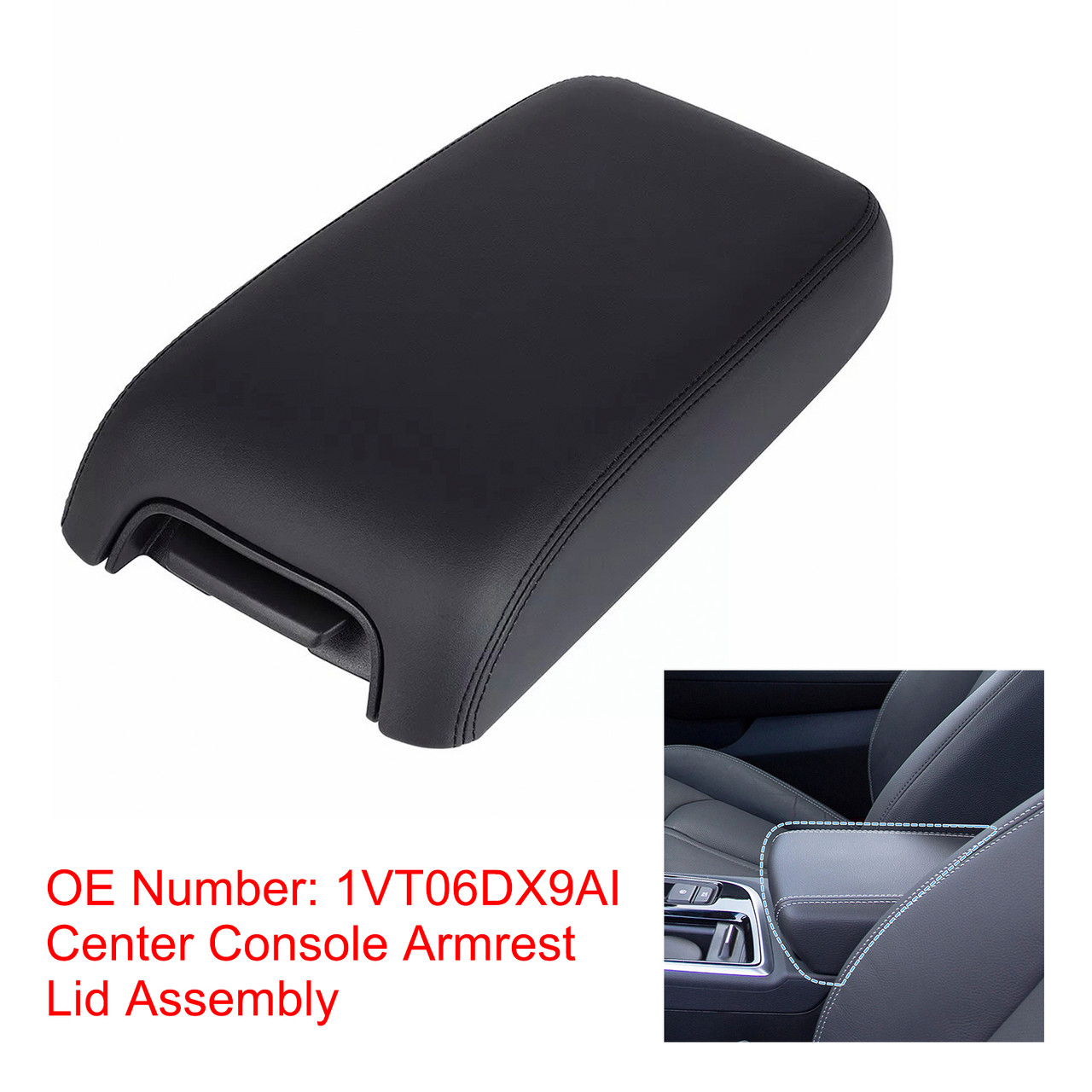 2011-2017 Chrysler 300 Center Console Armrest Lid 1VT06DX9AI Black Generic