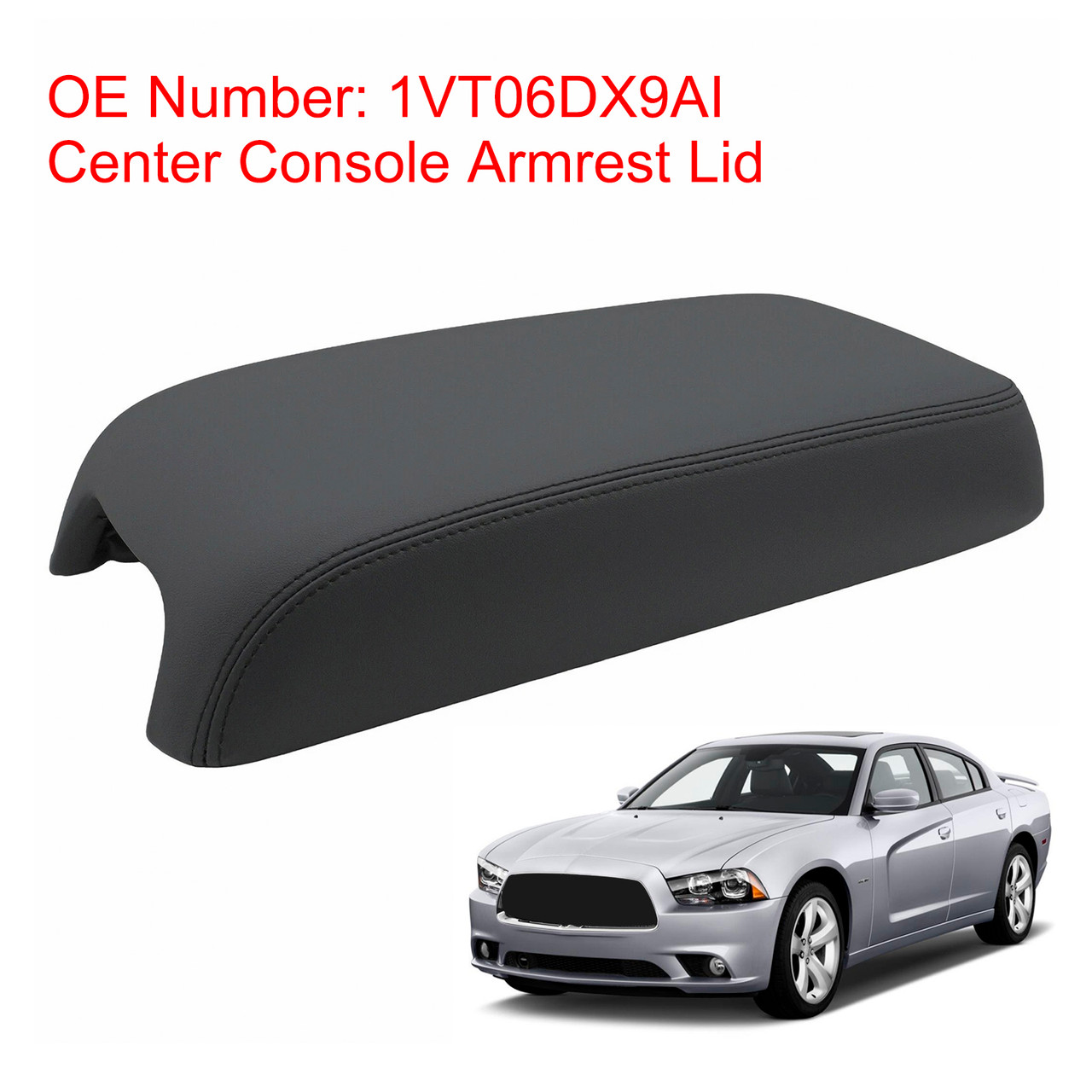 2011-2017 Chrysler 300 Center Console Armrest Lid Cover 1VT06DX9AI Black Generic