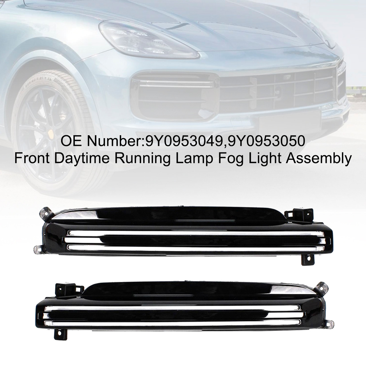2018-2022 Porsche Cayenne Turbo Front Left+Right LED DRL Fog Light Assembly 9Y0953049 Generic