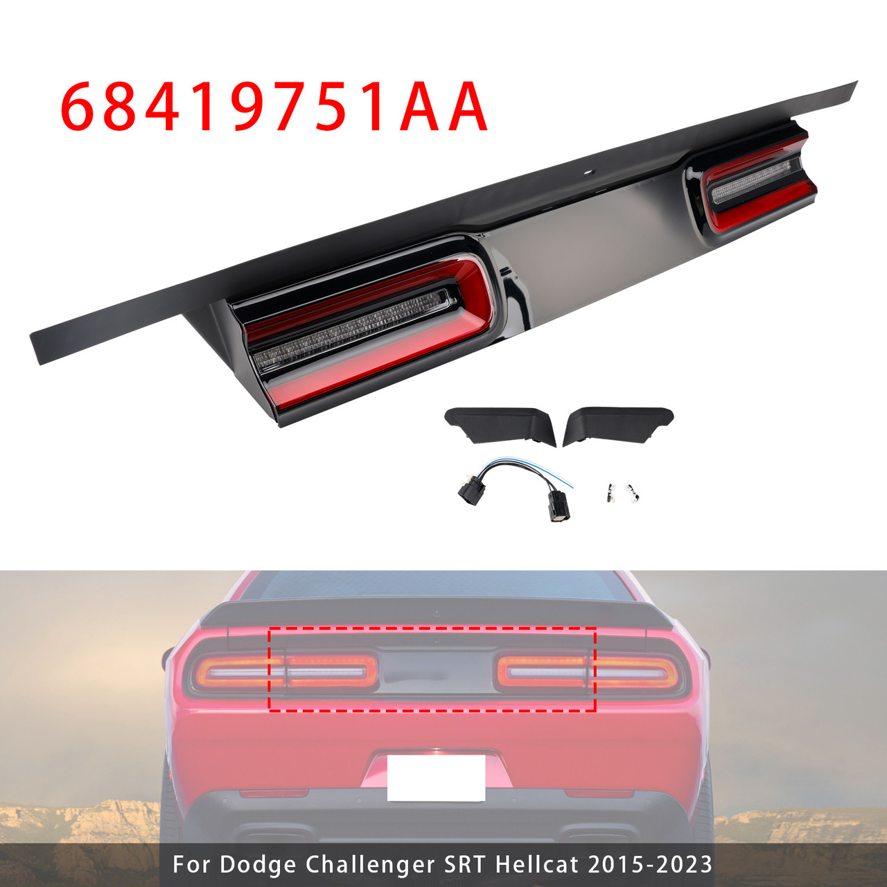2015-2023 Dodge Challenger SRT Hellcat Tail Stop Backup Lamp Tail Light LED 68419751AA Generic