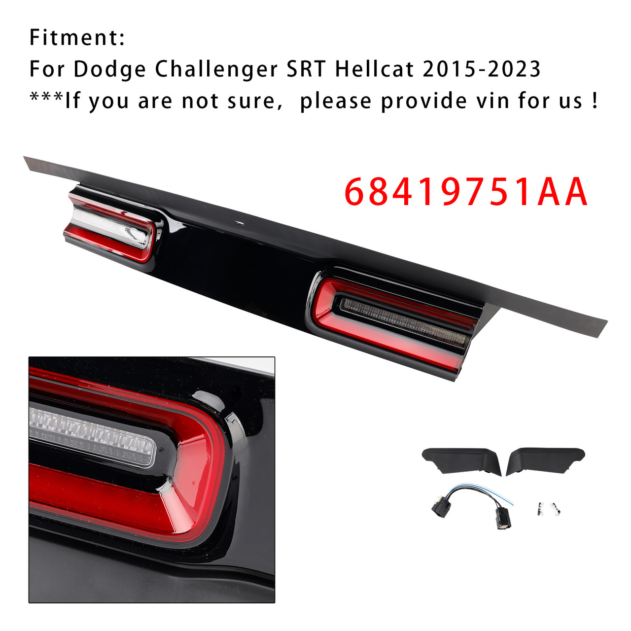 2015-2023 Dodge Challenger SRT Hellcat Tail Stop Backup Lamp Tail
