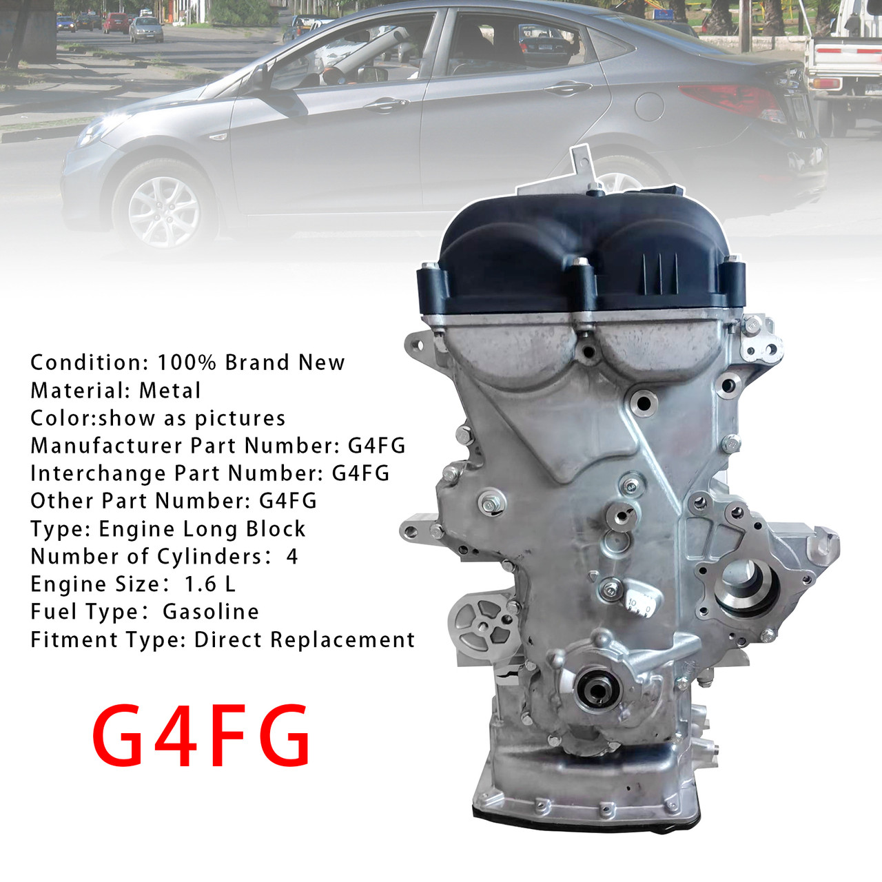 2012-2017 Kia Soul Base/LX Hatchback G4FG Engine Assembly 1.6L Generic