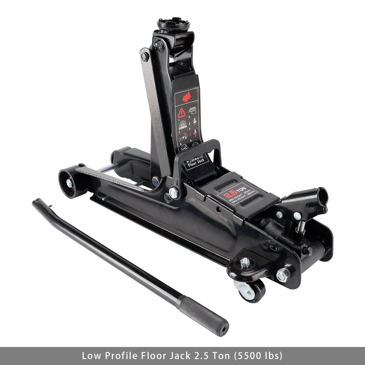 Low Profile Floor Jack 2.5 Ton (5500 lbs), Heavy Duty Iron Hydraulic Racing Floor Jack, Hydraulic Car Jack 3.35"-14.17" Height Lifting Range