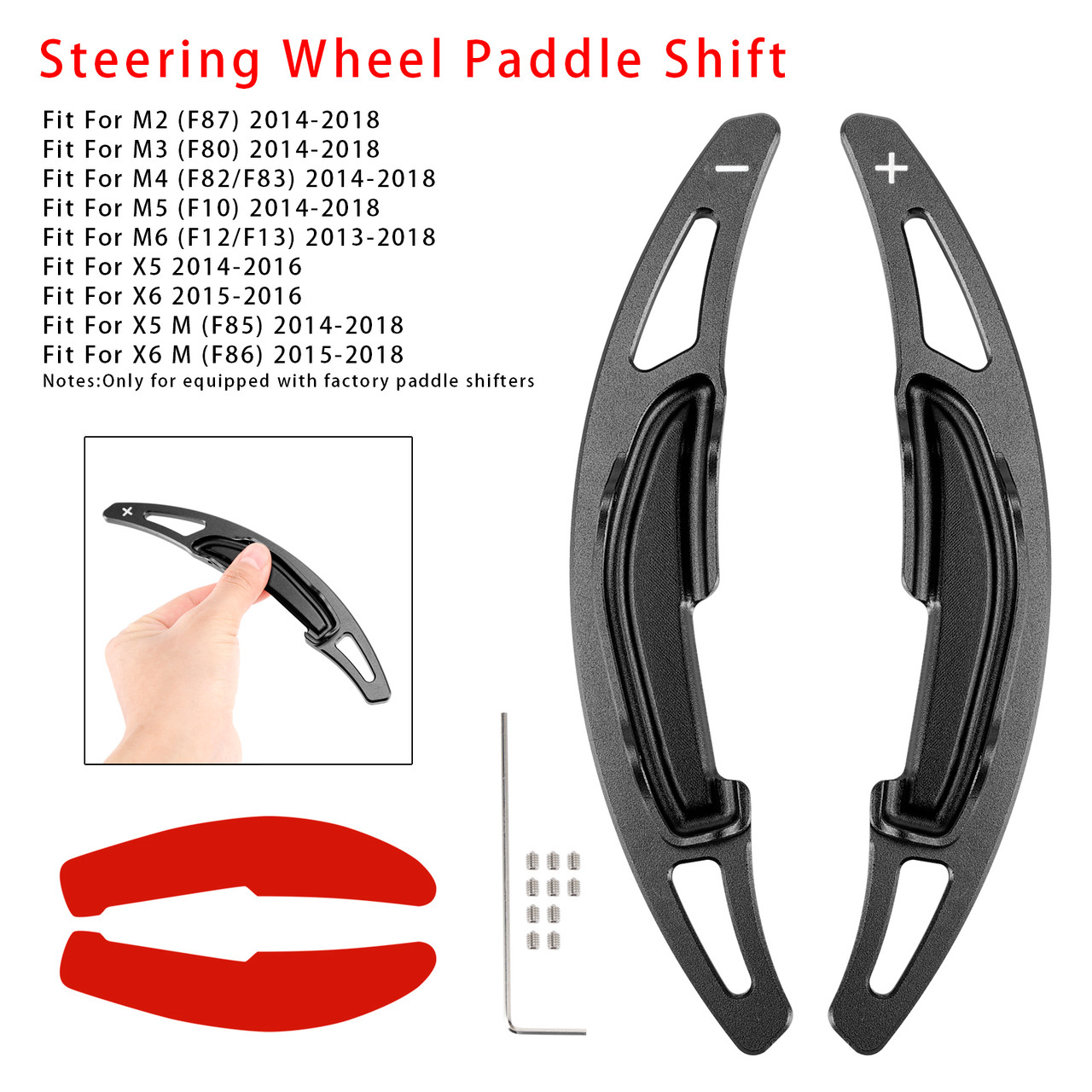 2013-2018 BMW M2 M3 M4 M5 M6 Steering Wheel Paddle Shifter Extension Aluminium Black Generic 2013-2018 BMW M2 M3 M4 M5 M6 Steering Wheel Paddle Shifter Extension Aluminium Black Generic