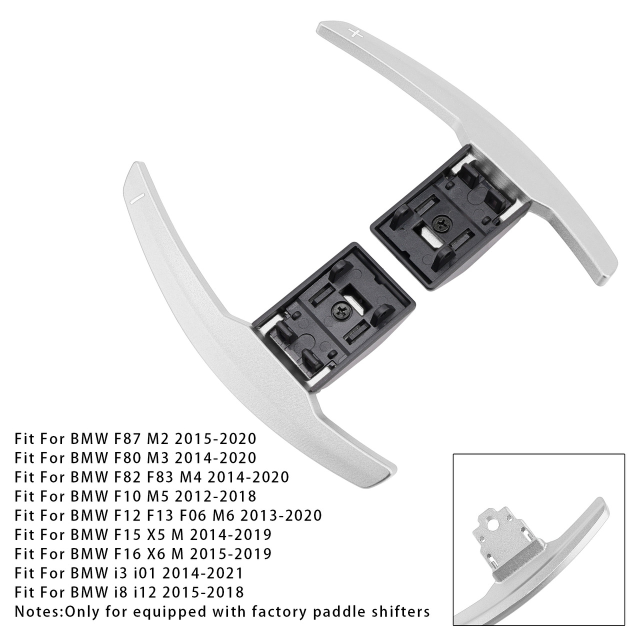 2014-2021 BMW i3 i8 Paddle Shifter Extension Aluminium Silver Generic 2014-2021 BMW i3 i8 Paddle Shifter Extension Aluminium Silver Generic
