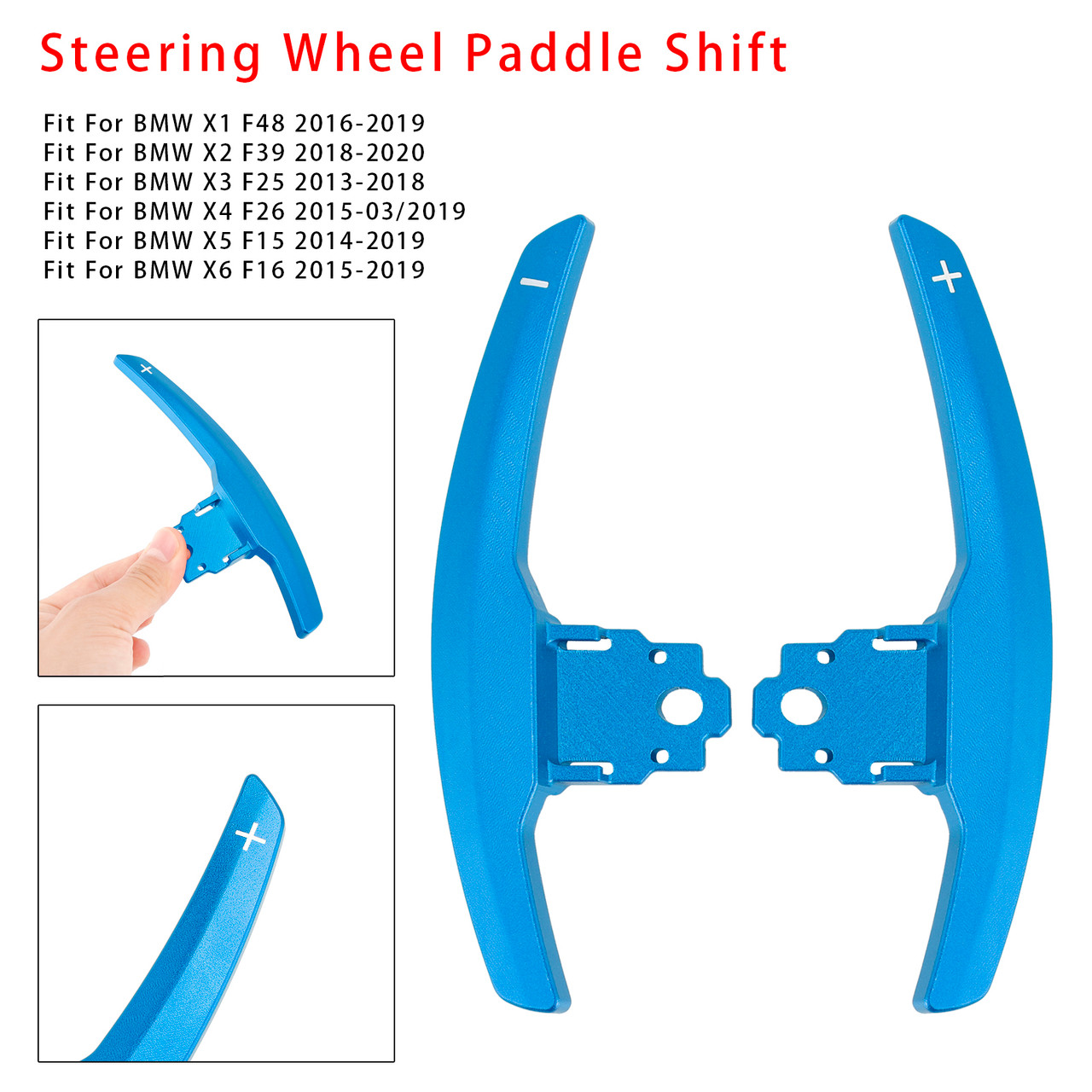 2012-2020 BMW F10 F12 F15 F16 Paddle Shifter Extension Blue Generic 2012-2020 BMW F10 F12 F15 F16 Paddle Shifter Extension Blue Generic