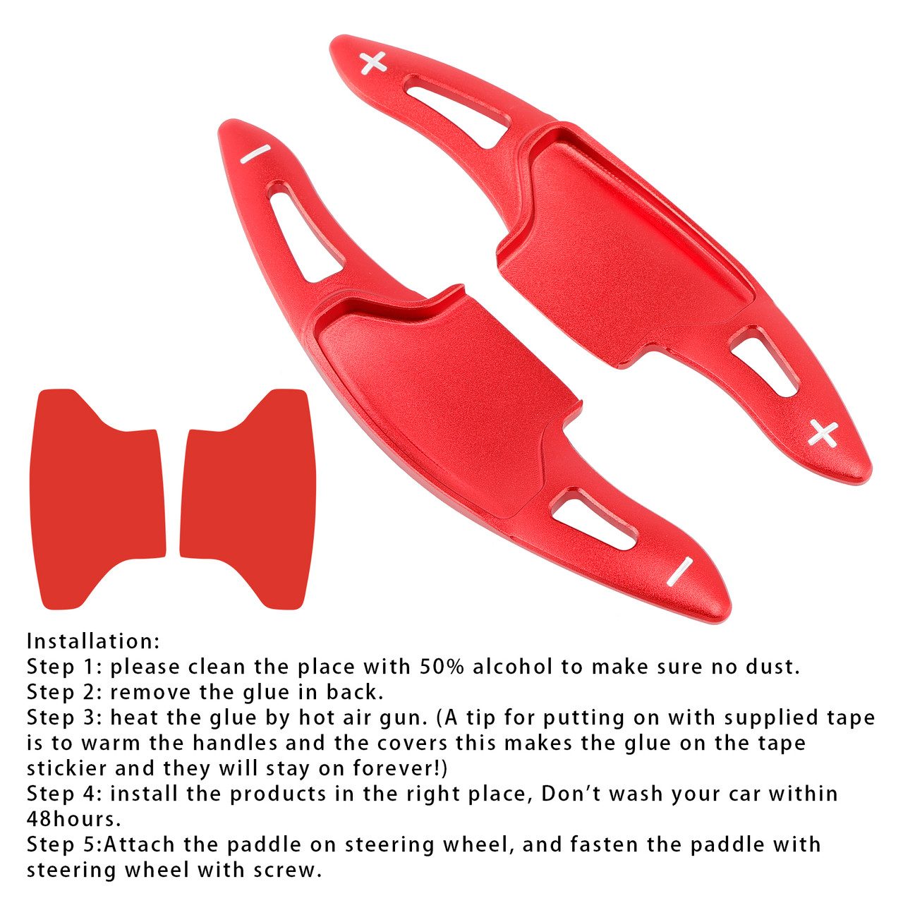 2020-2024 Ford Explorer Steering Wheel Paddle Shifter Extension Aluminium Red Generic 2020-2024 Ford Explorer Steering Wheel Paddle Shifter Extension Aluminium Red Generic