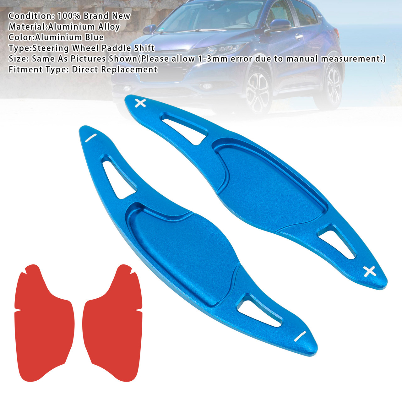2014-2020 Honda Vezel/HRV Steering Wheel Paddle Shifter Extension Aluminium Blue Generic 2014-2020 Honda Vezel/HRV Steering Wheel Paddle Shifter Extension Aluminium Blue Generic