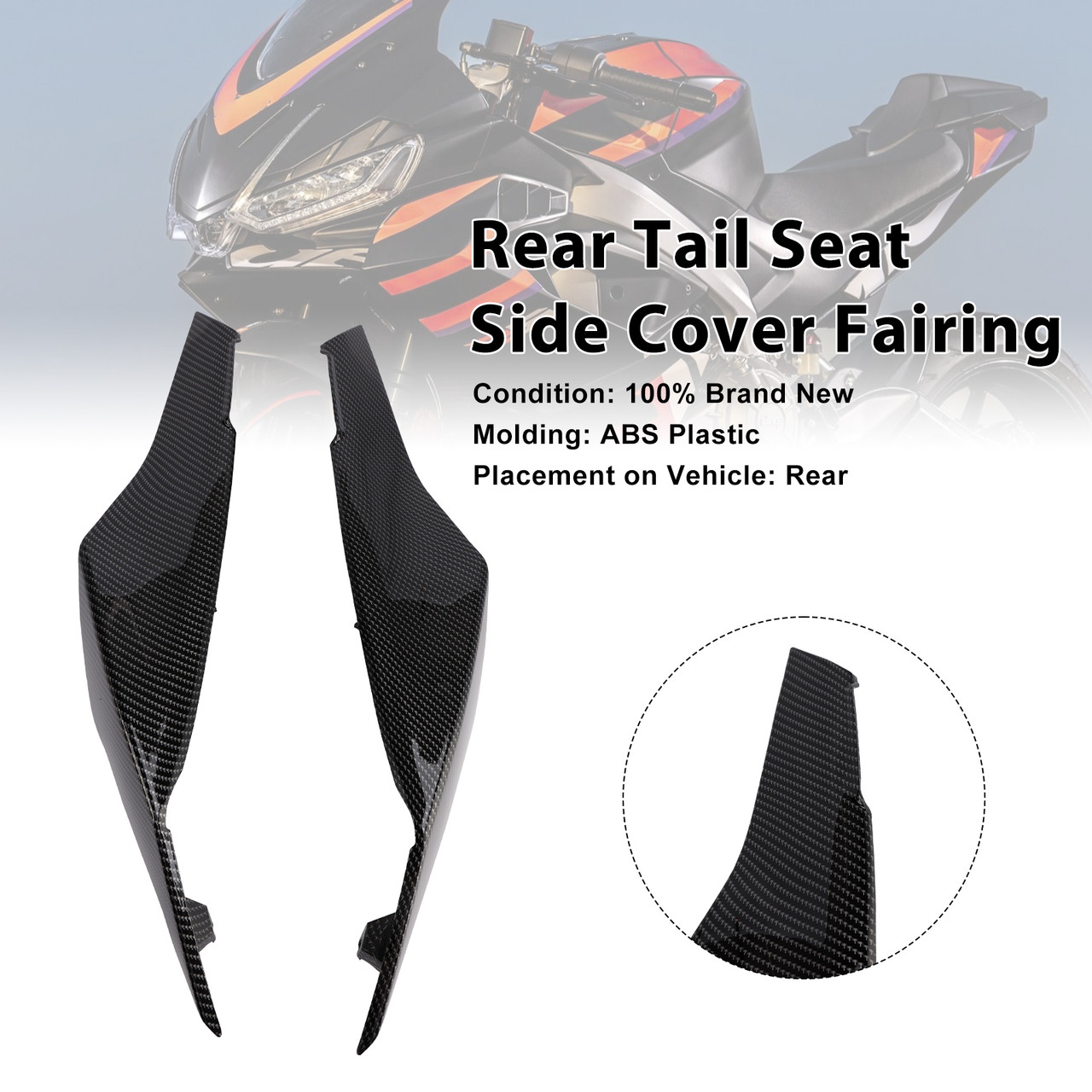2024-2025 Aprilia RS457 Rear Tail Seat Side Cover Fairing Carbon Generic 2024-2025 Aprilia RS457 Rear Tail Seat Side Cover Fairing Carbon Generic