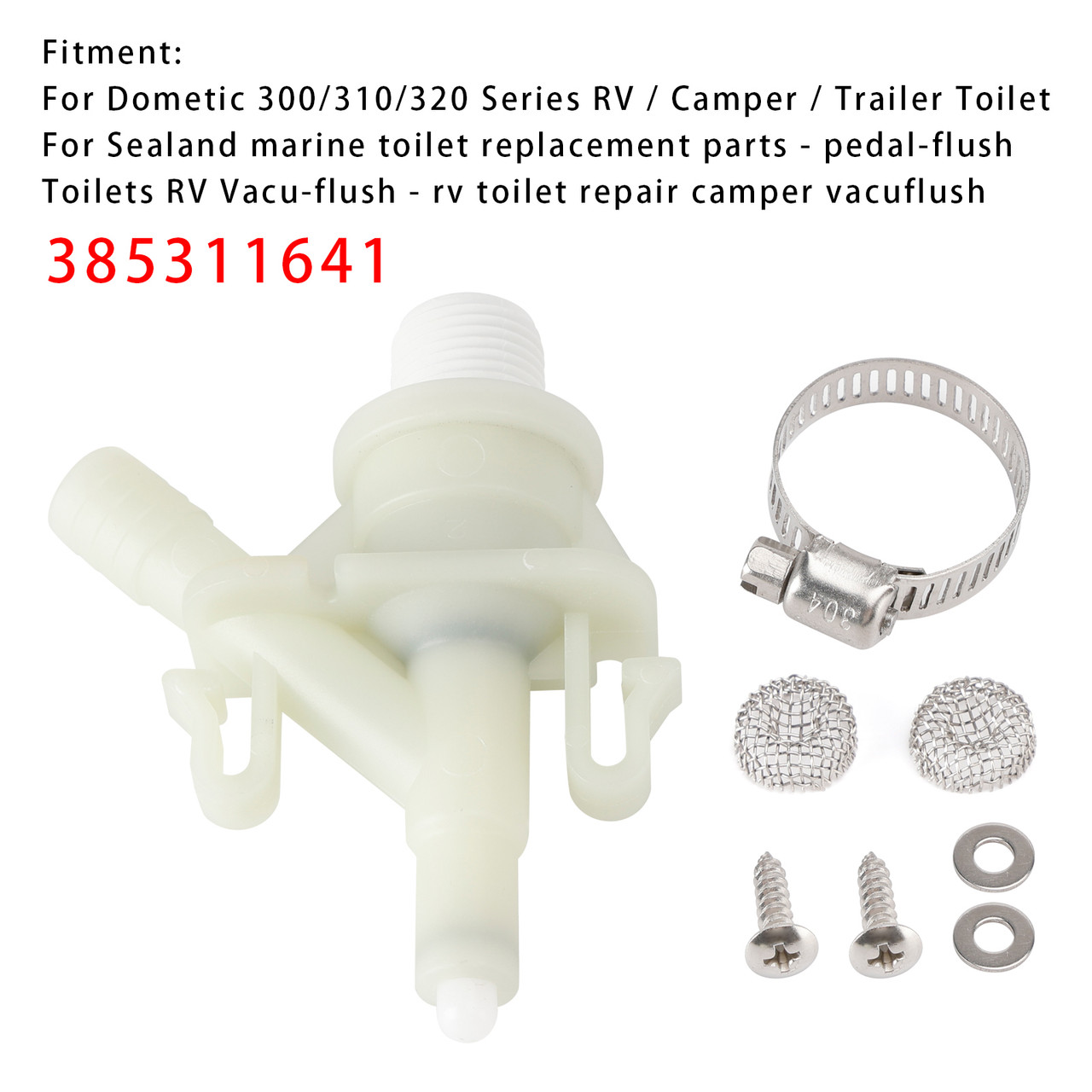 Dometic 300/310/320 Series RV/ Camper/ Trailer Toilet Water Valve Kit 385311641 Generic