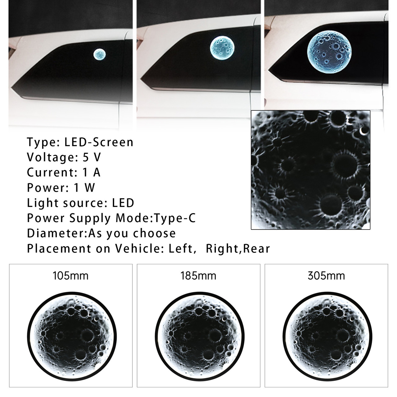 LED-Screen Devil's Eye Car Eye Light Truck Dynamic LED Light Y3