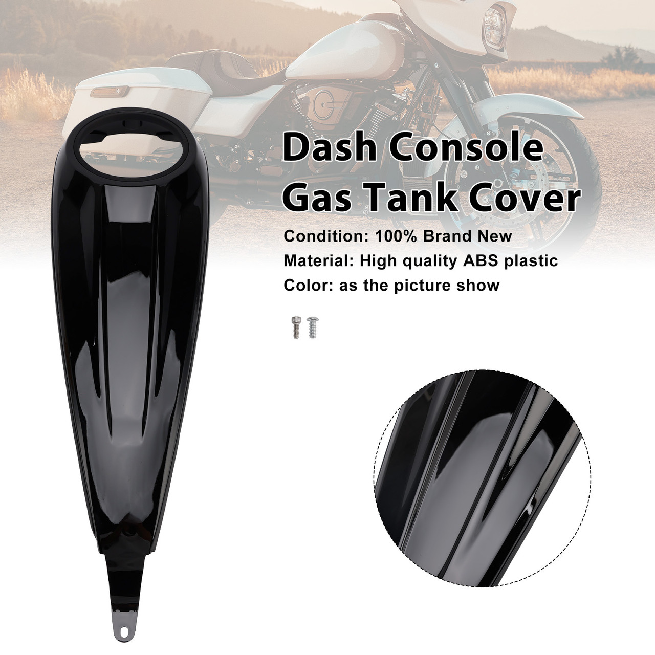 2023-2025 Harley Touring Road Glide / Street Glide Dash Console Gas Tank Cover Black Generic 2023-2025 Harley Touring Road Glide / Street Glide Dash Console Gas Tank Cover Black Generic