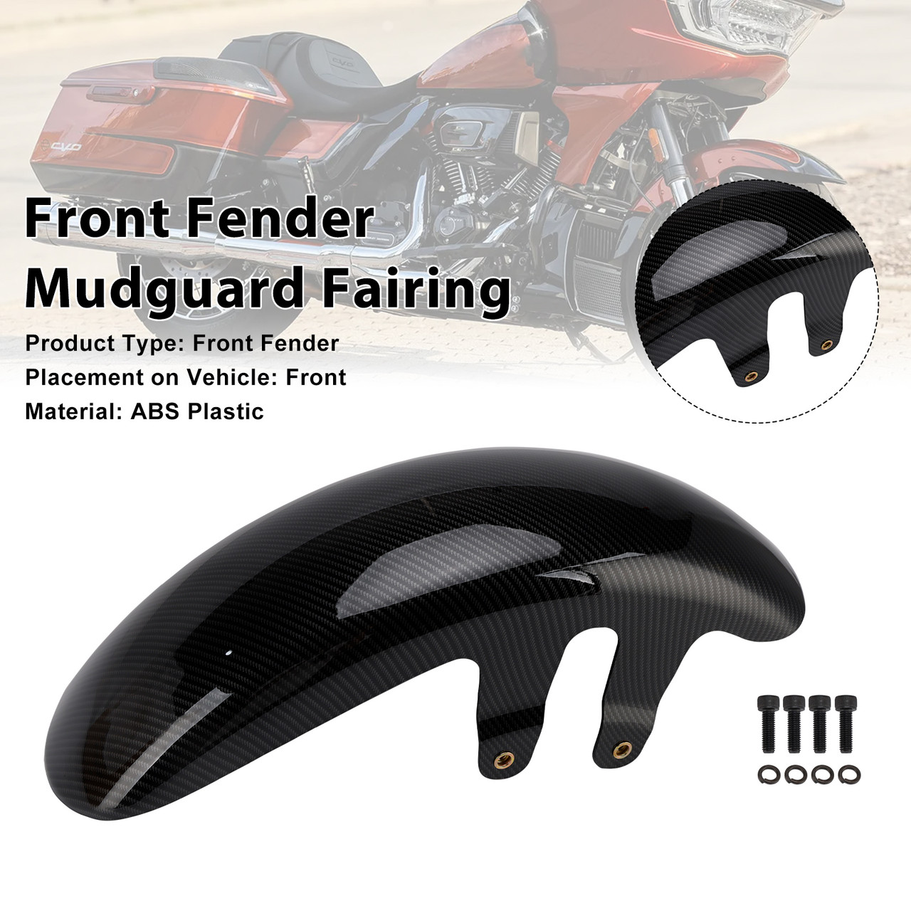2023-2025 Harley Touring CVO Road Glide/ Street Glide Front Fender Mudguard Fairing Carbon Generic 2023-2025 Harley Touring CVO Road Glide/ Street Glide Front Fender Mudguard Fairing Carbon Generic