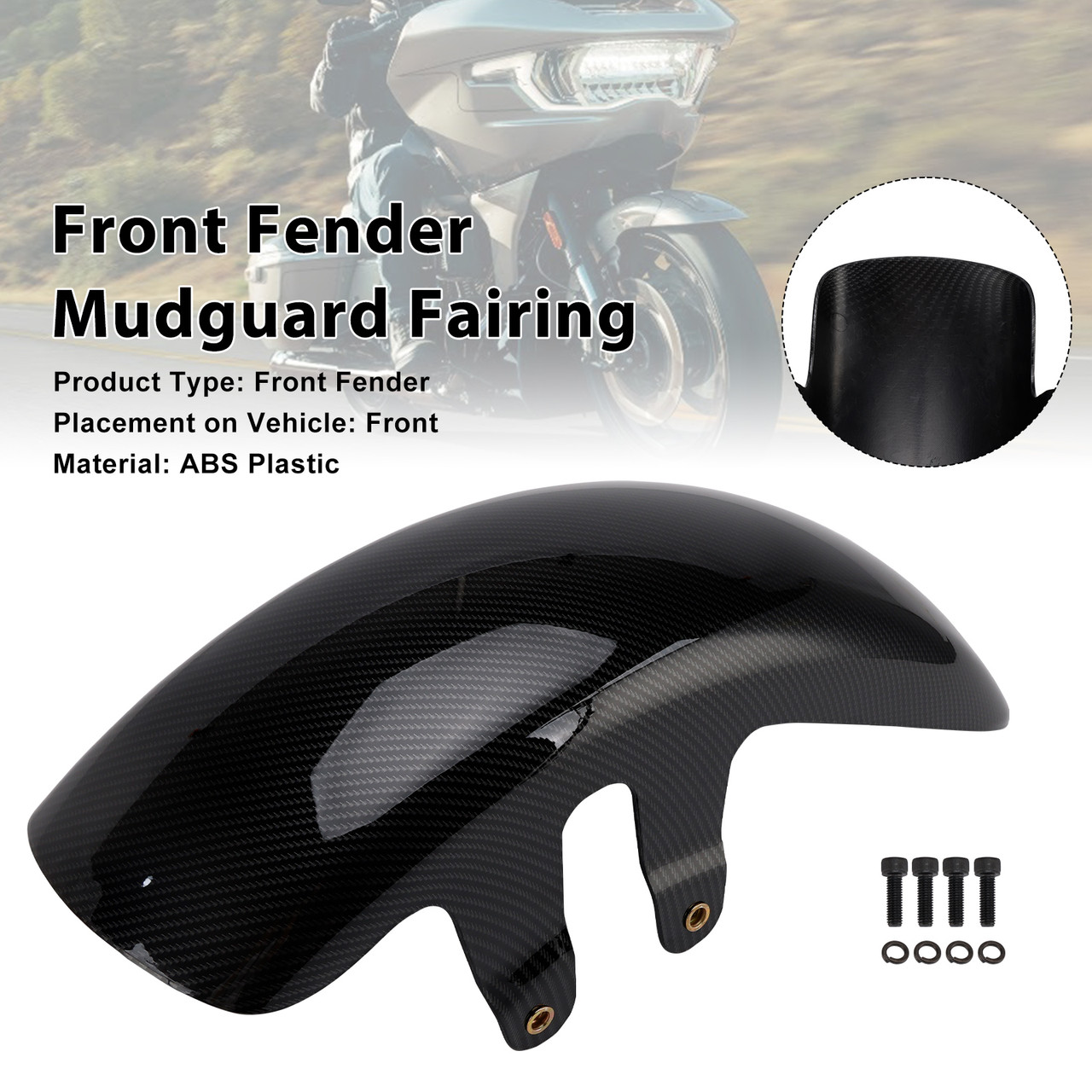 2023-2025 Harley Touring CVO Road Glide/ Street Glide Front Fender Mudguard Fairing Carbon Generic 2023-2025 Harley Touring CVO Road Glide/ Street Glide Front Fender Mudguard Fairing Carbon Generic