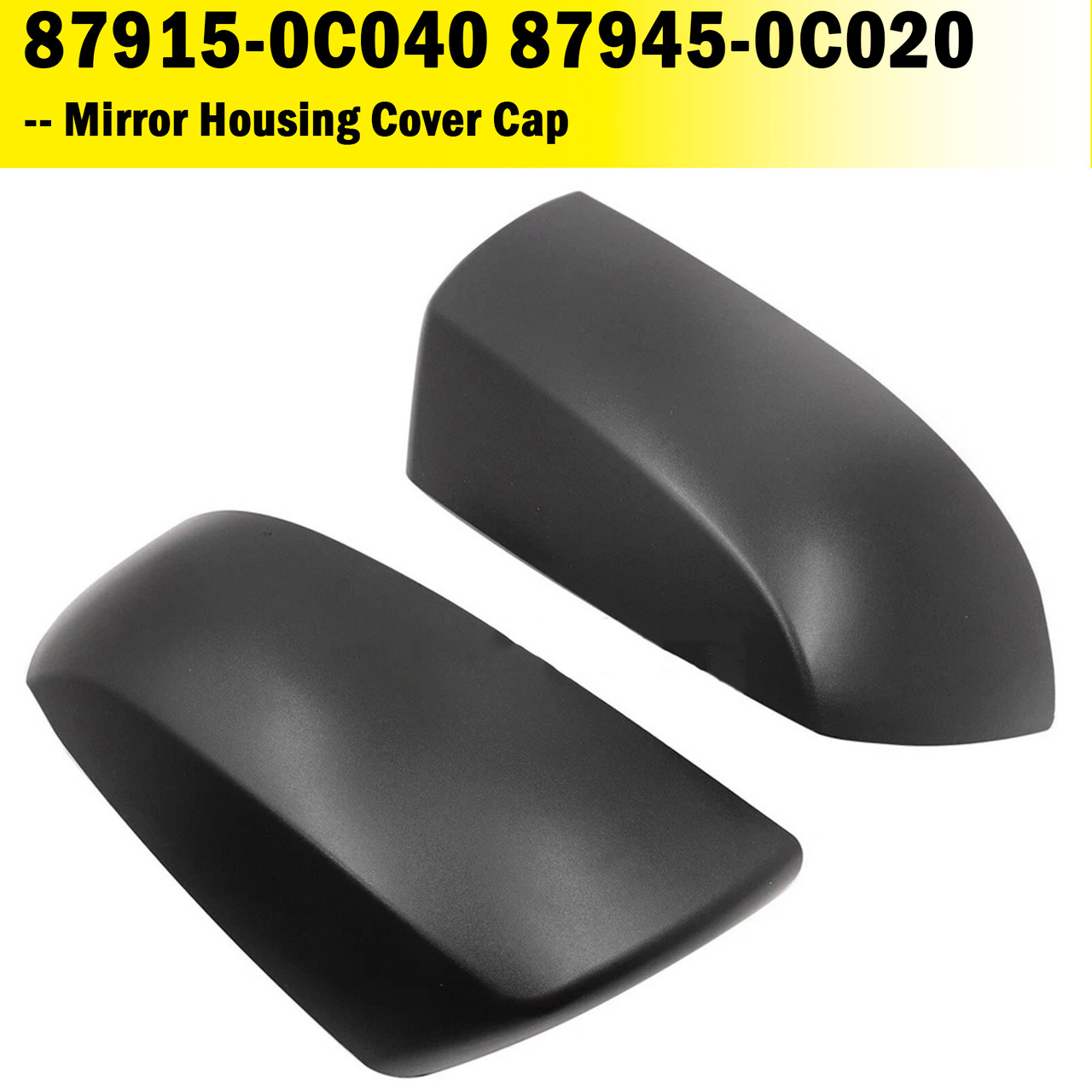 2007-2022 Toyota Tundra Sequoia Rear View Door Wing Mirror Housing Cover Cap Black Generic