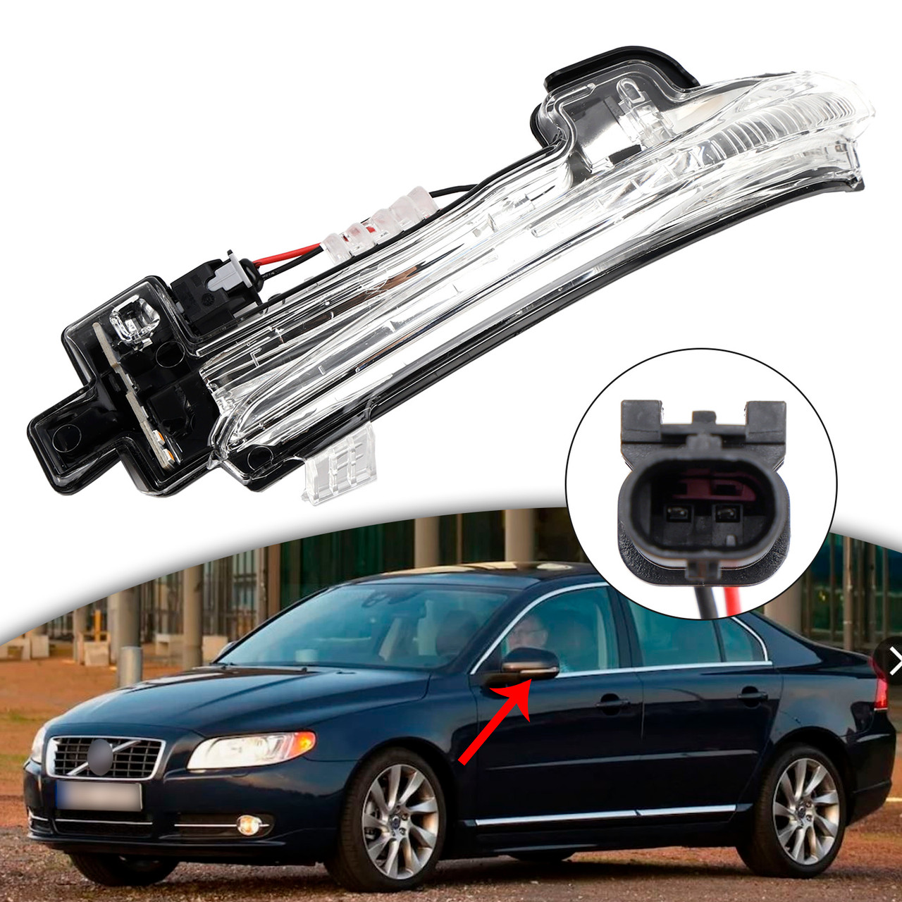 2007-2016 Volvo V40 S60 S80 V60 V70 Left Wing Mirror LED Signal Indicator Light 31402415 Generic