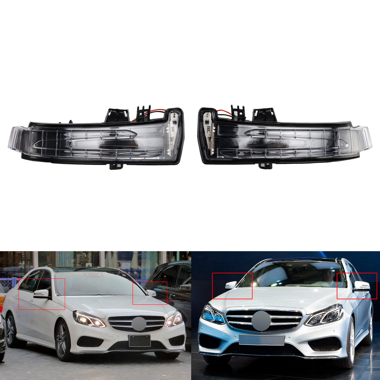 2010-2013 Mercedes W176 W246 W204 Left+Right Wing Mirror LED Signal Indicator Light A2129067501 A2129067401 Generic