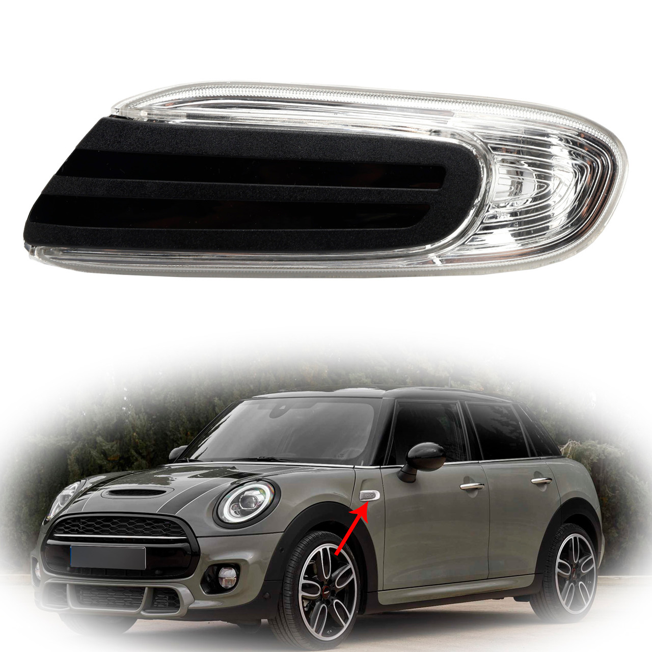 2016-2021 Mini Cooper Convertible F57 Direction Additional Turn Indicator Lamp White Left 63137298347 Generic