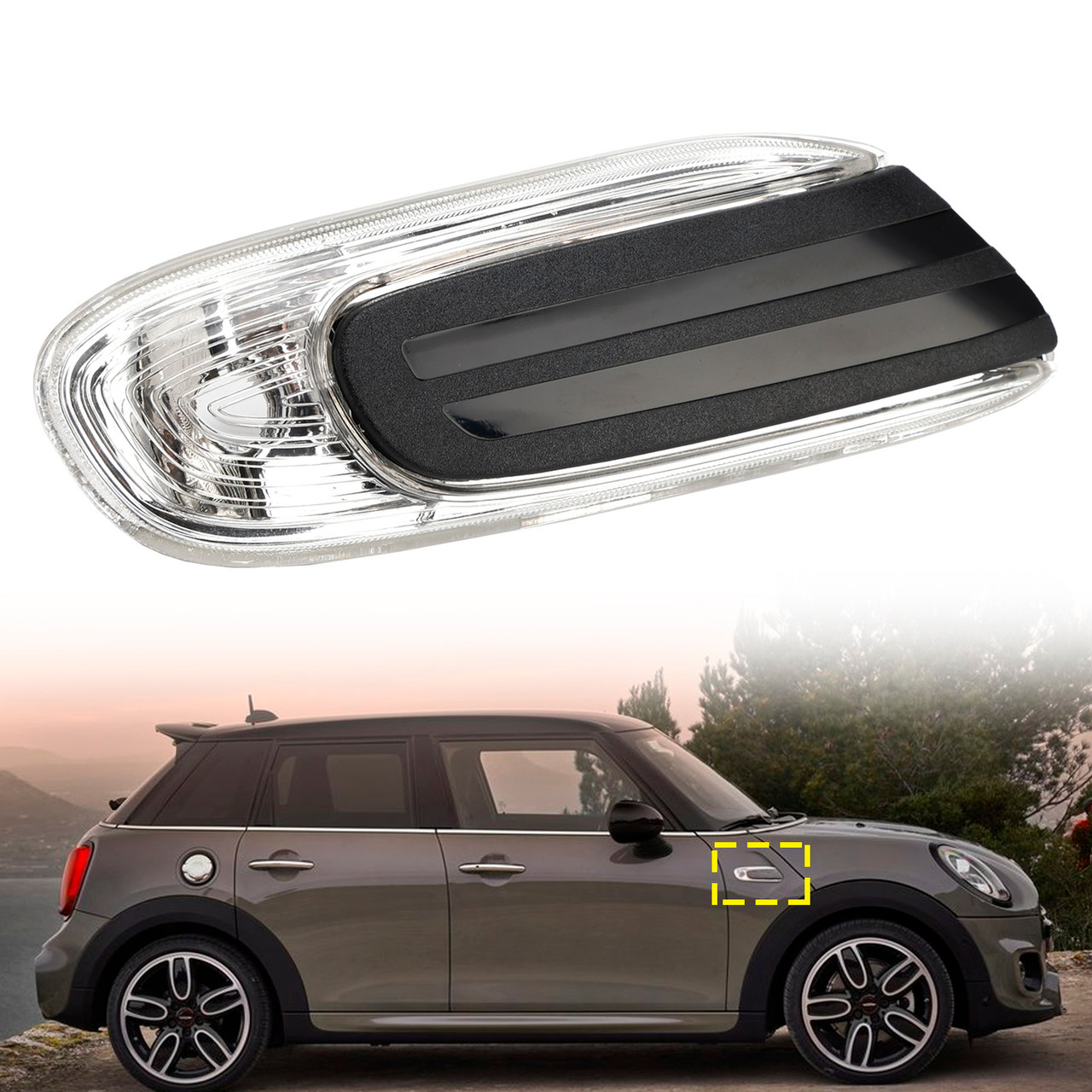 2014-2021 Mini Cooper Hatchback F55/G56 Direction Additional Turn Indicator Lamp White Right 63137298348 Generic