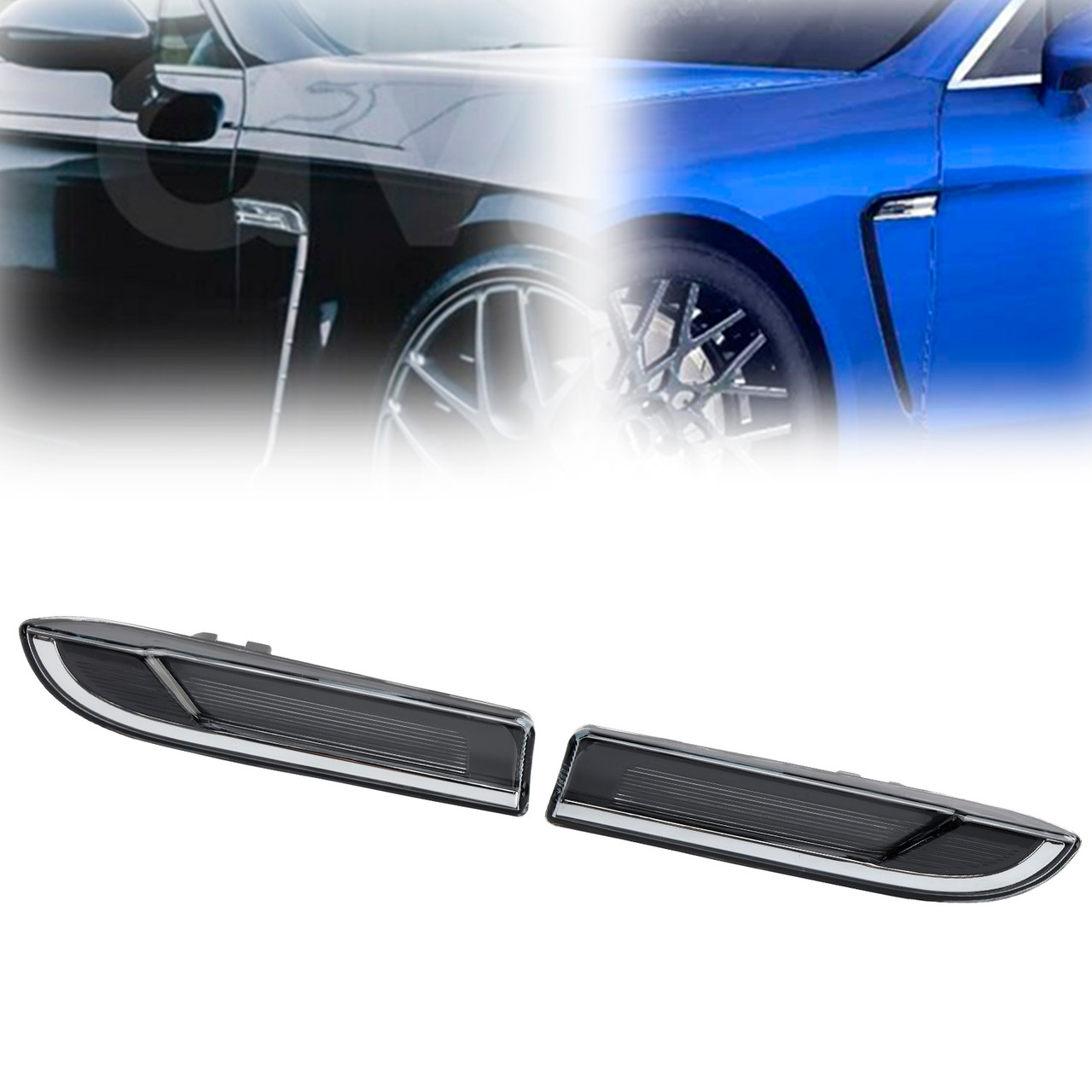 2010-2016 Porsche Panamera 970 97 Left+Right Front Fender Turn Signal Light Lamp 97063104301 97063104401 Generic