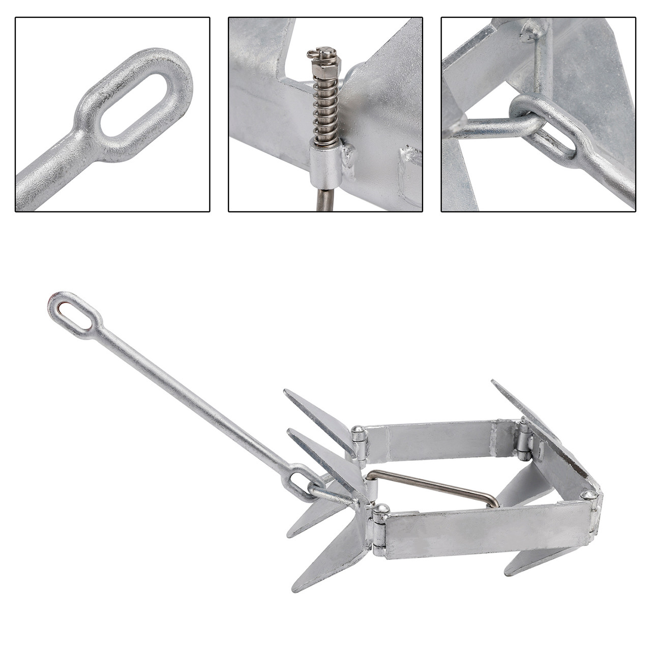 13 lbs Slide Box Steel Anchor Foldable Cube Hot-Dipped Anchor For Boat Jet Ski