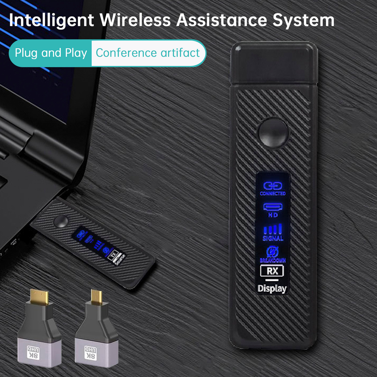 HDMI Wireless Screen Projector 1080P 50M Video Transmitter Receiver Micro Mini Black HDMI Wireless Screen Projector 1080P 50M Video Transmitter Receiver Micro Mini Black