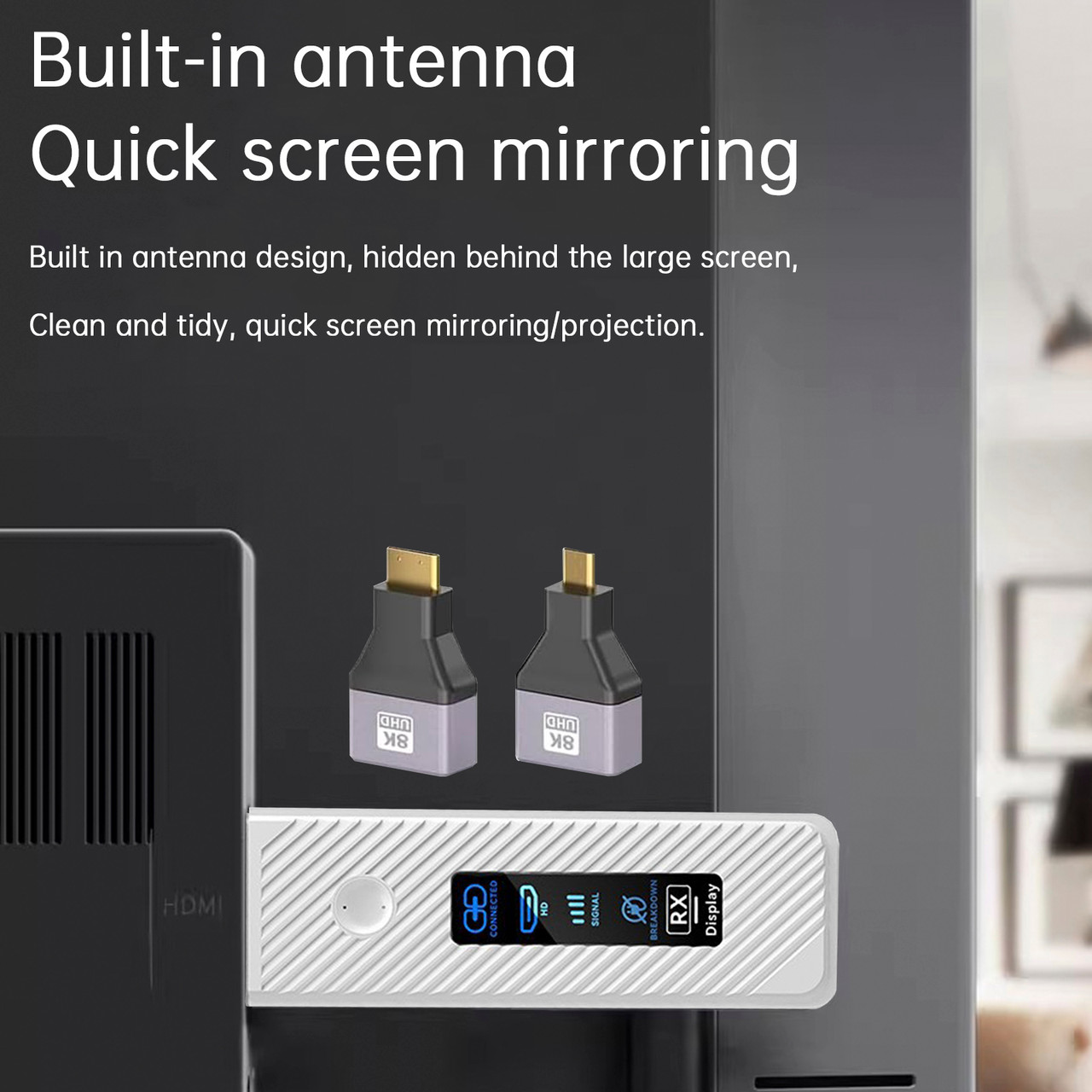 HDMI Wireless Screen Projector 1080P 50M Video Transmitter Receiver Micro Mini White HDMI Wireless Screen Projector 1080P 50M Video Transmitter Receiver Micro Mini White