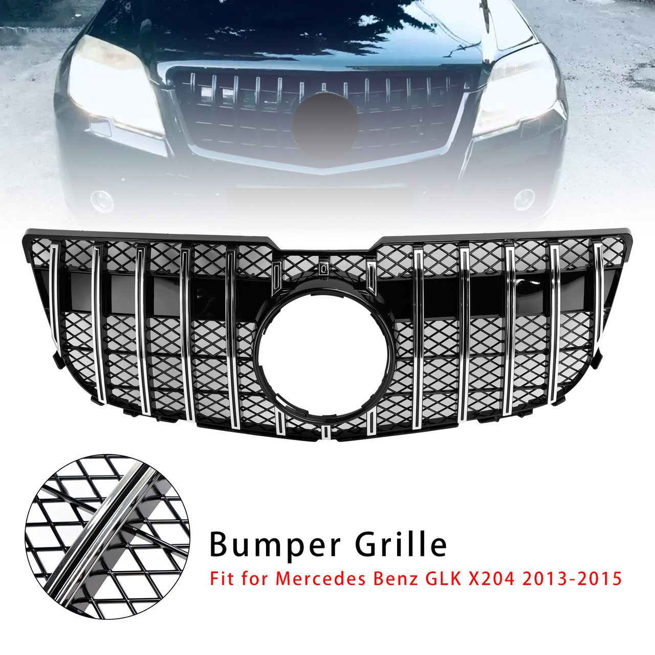 2013-2015 Mercedes Benz GLK X204 Front Grille Mesh Chrome GT Generic