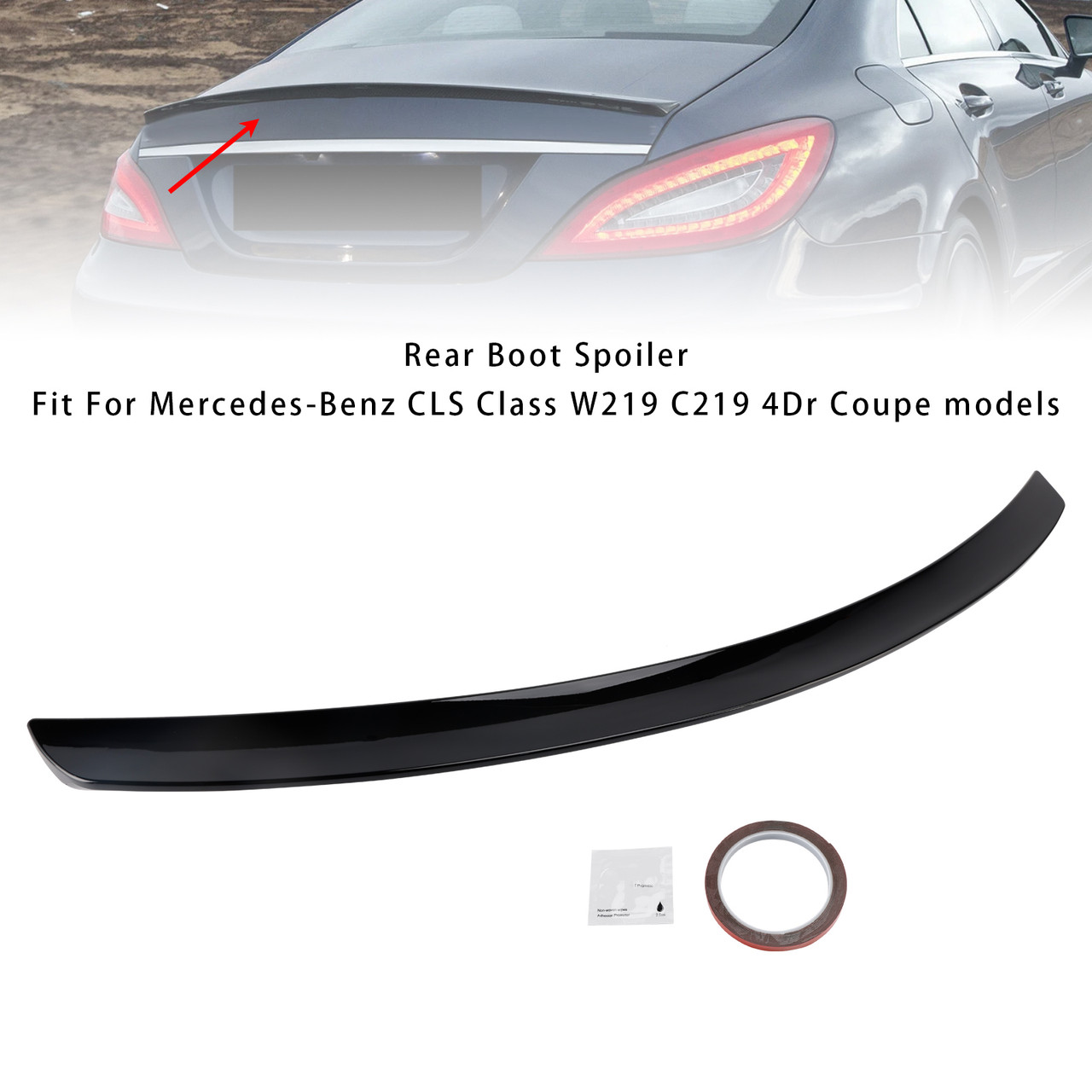 2005-2010 Mercedes-Benz CLS-Class W219 AMG Style Rear Boot Spoiler Gloss Black Generic