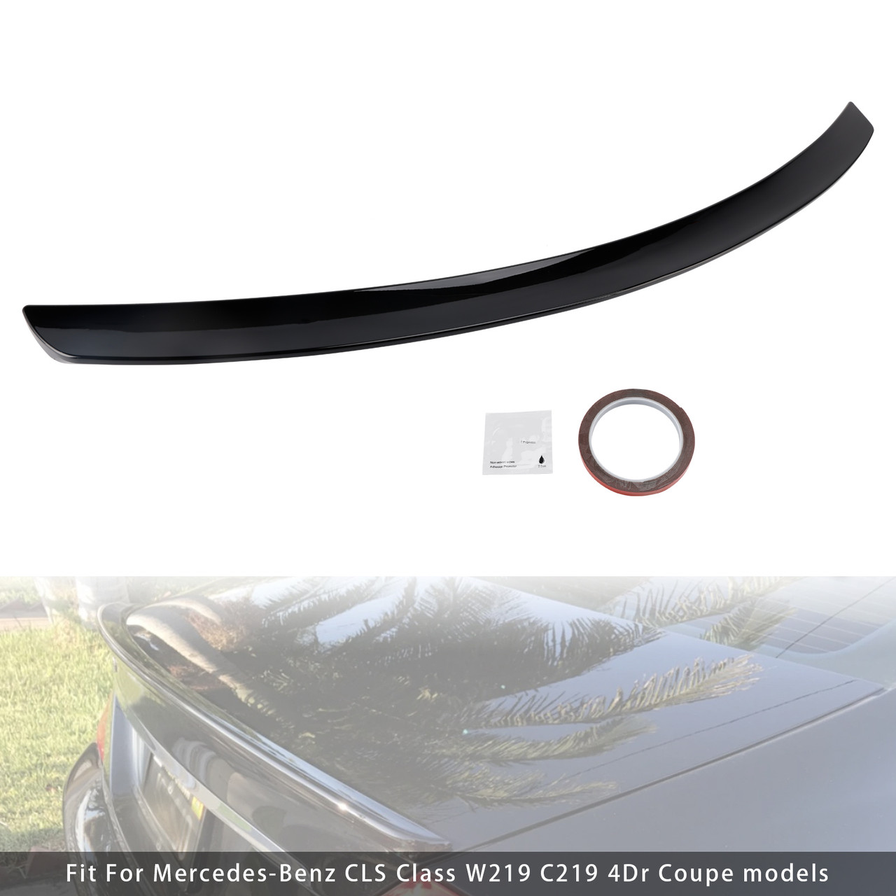 2005-2010 Mercedes-Benz CLS-Class W219 AMG Style Rear Boot Spoiler Gloss Black Generic
