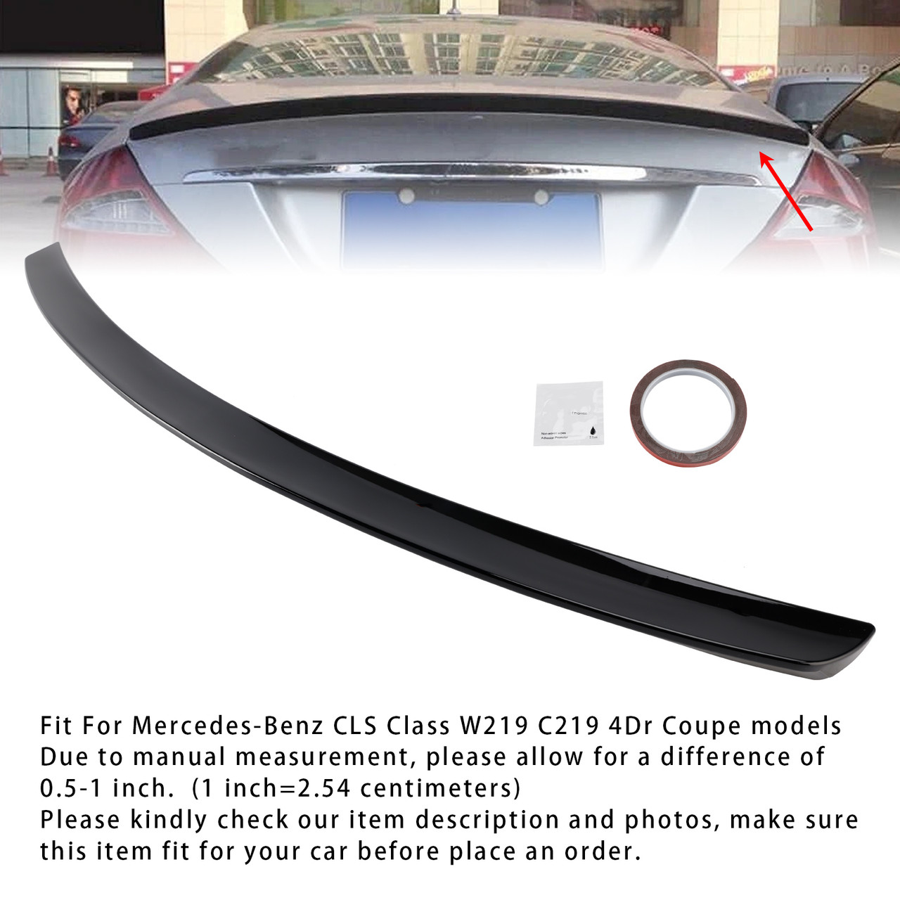 2005-2010 Mercedes-Benz CLS-Class W219 AMG Style Rear Boot Spoiler Gloss Black Generic