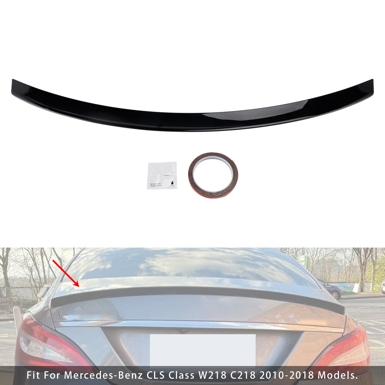2010-2018 Mercedes-Benz CLS Class W218 C218 Rear Boot Spoiler AMG Style Gloss Black Generic