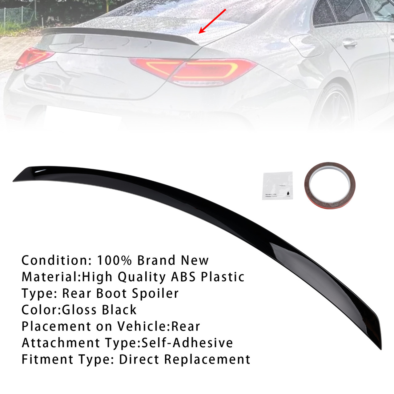 2018-2023 Mercedes-Benz CLS Class W257 C257 Rear Boot Spoiler Gloss Black Generic