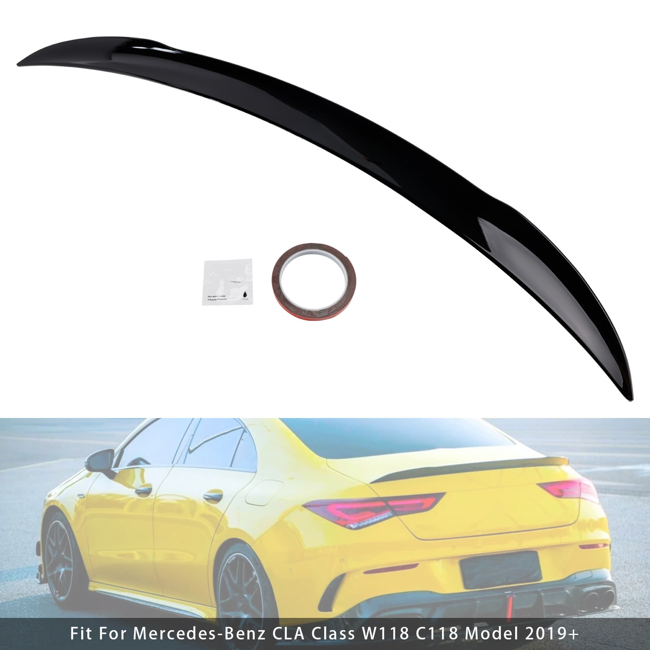2019+ Mercedes-Benz CLA-Class W118 C118 Rear Boot Spoiler AMG Style Gloss Black Generic