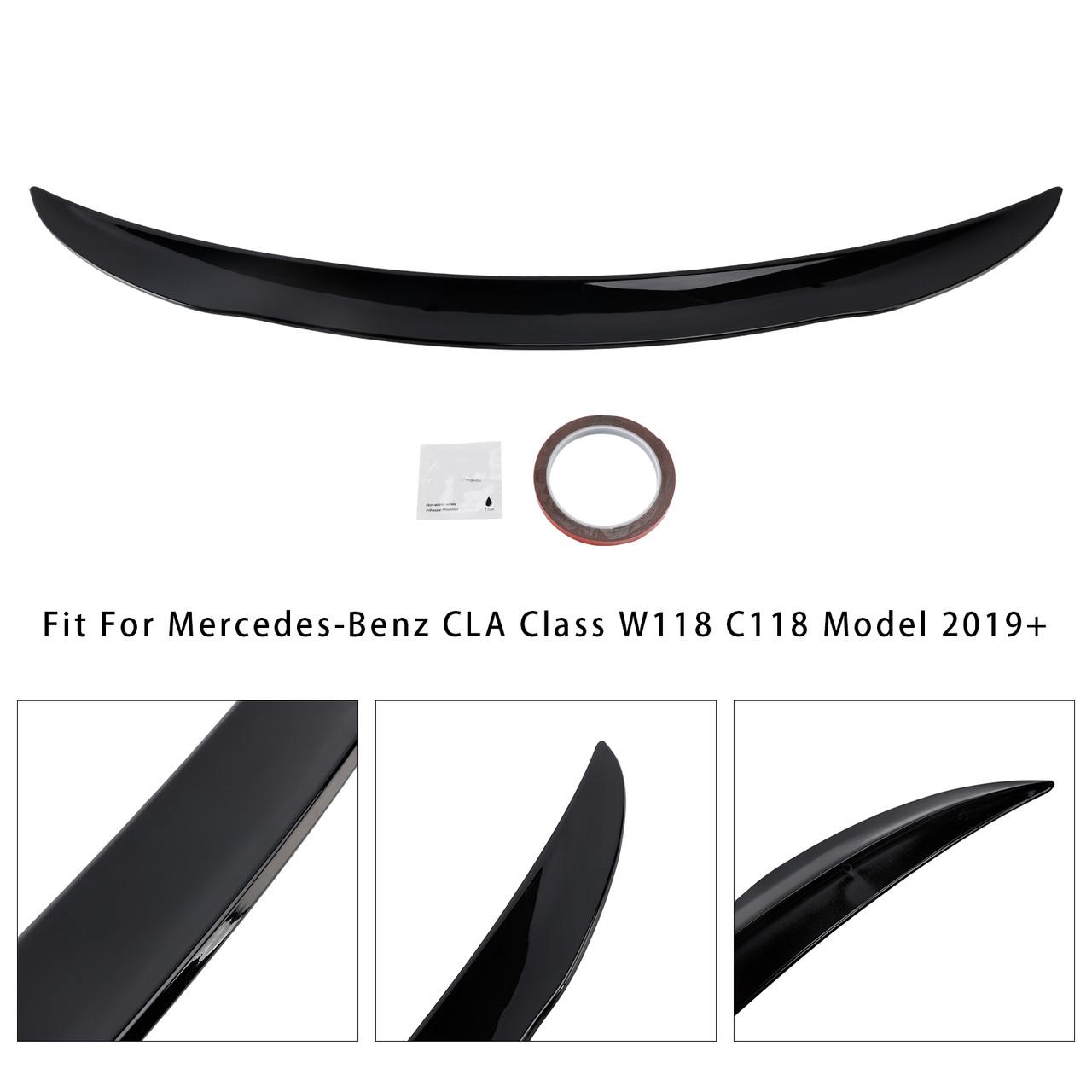 2019+ Mercedes-Benz CLA-Class W118 C118 Rear Boot Spoiler AMG Style Gloss Black Generic