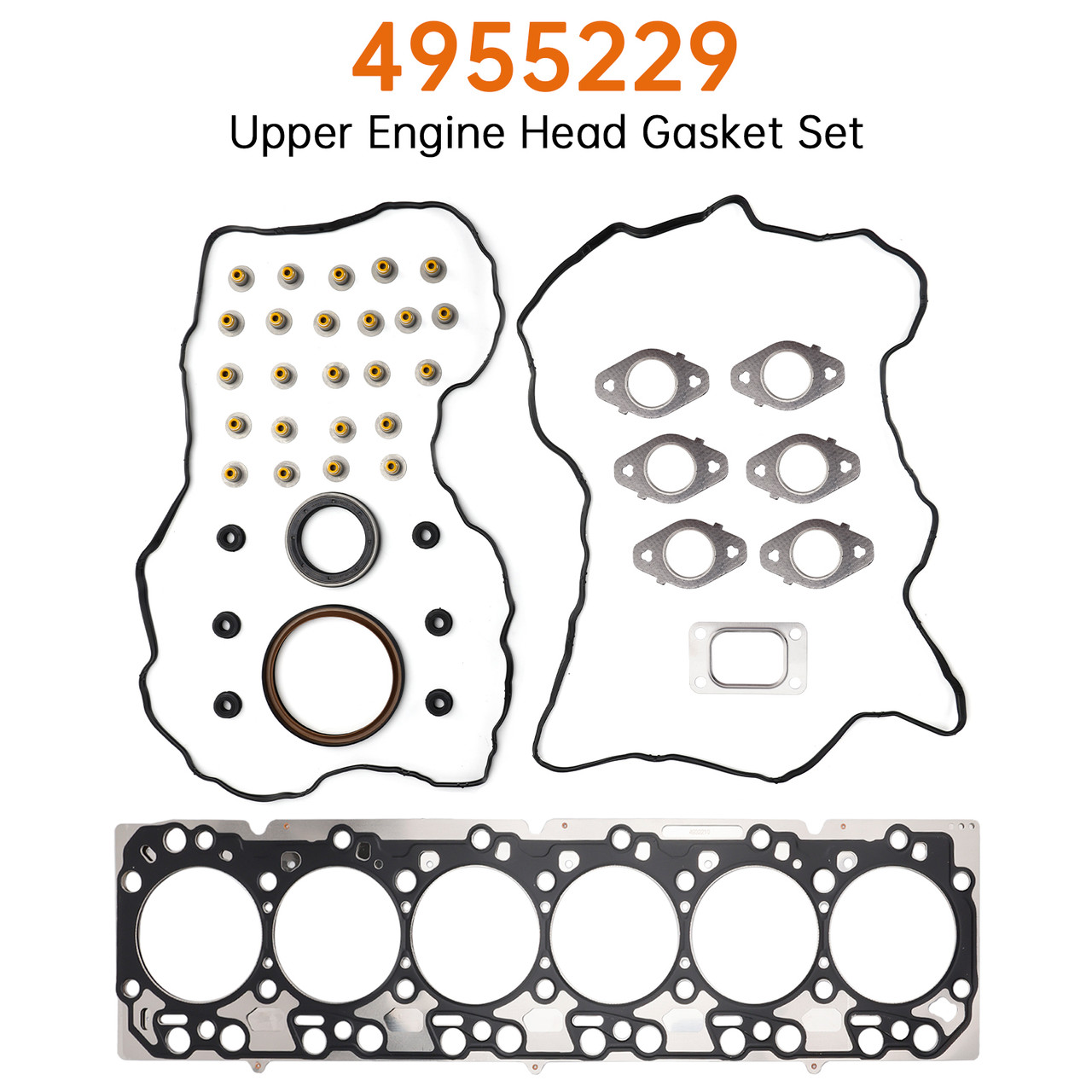 Cummins EPA10 6.7L ISB QSB Engines Upper Engine Head Gasket Set 4955229 Generic Cummins EPA10 6.7L ISB QSB Engines Upper Engine Head Gasket Set 4955229 Generic