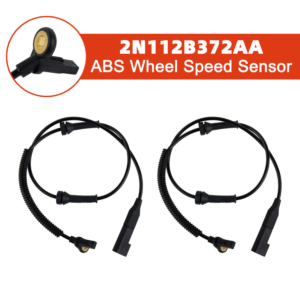 2006-2008 Ford Fiesta MK6 Front Left+Right ABS Wheel Speed Sensor 2S612B372AD 2N112B372AA Generic 2006-2008 Ford Fiesta MK6 Front Left+Right ABS Wheel Speed Sensor 2S612B372AD 2N112B372AA Generic