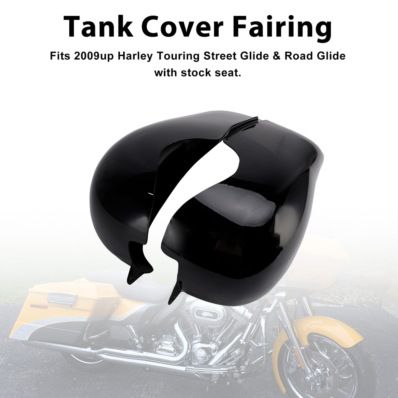 2009+ Touring Street Glide & Road Glide Stretched Tank Cover Fairing Black Generic 2009+ Touring Street Glide & Road Glide Stretched Tank Cover Fairing Black Generic
